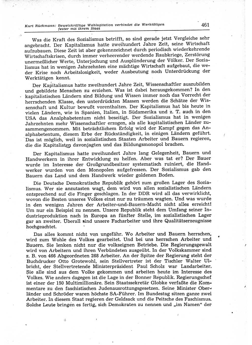 Neuer Weg (NW), Organ des Zentralkomitees (ZK) der SED (Sozialistische Einheitspartei Deutschlands) für Fragen des Parteiaufbaus und des Parteilebens, 12. Jahrgang [Deutsche Demokratische Republik (DDR)] 1957, Seite 461 (NW ZK SED DDR 1957, S. 461)