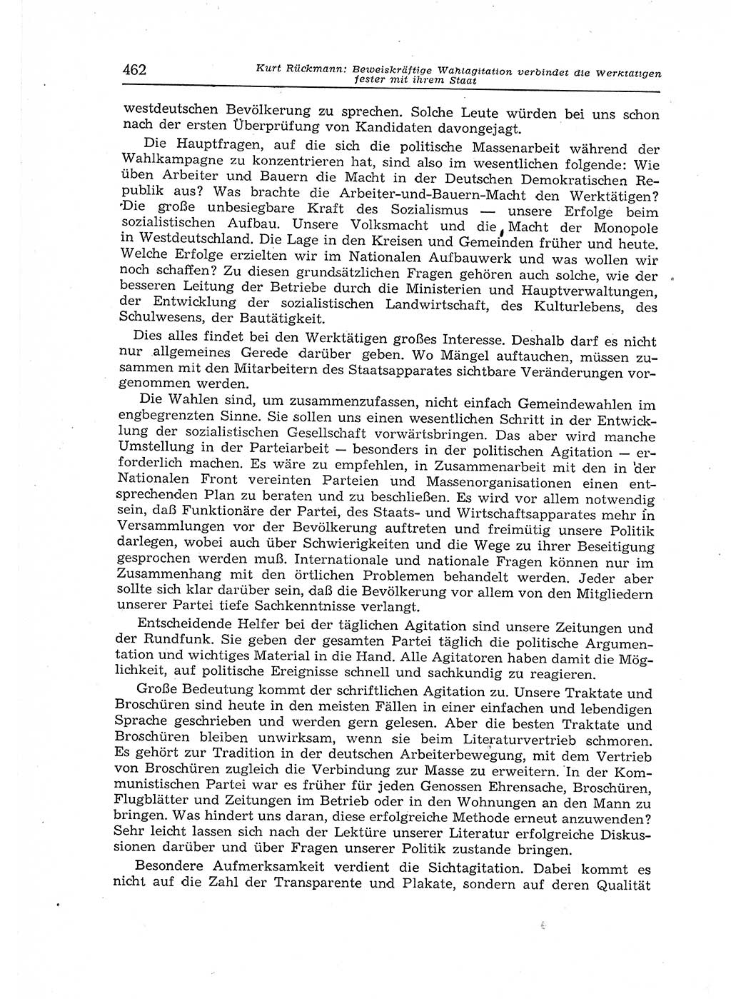 Neuer Weg (NW), Organ des Zentralkomitees (ZK) der SED (Sozialistische Einheitspartei Deutschlands) für Fragen des Parteiaufbaus und des Parteilebens, 12. Jahrgang [Deutsche Demokratische Republik (DDR)] 1957, Seite 462 (NW ZK SED DDR 1957, S. 462)