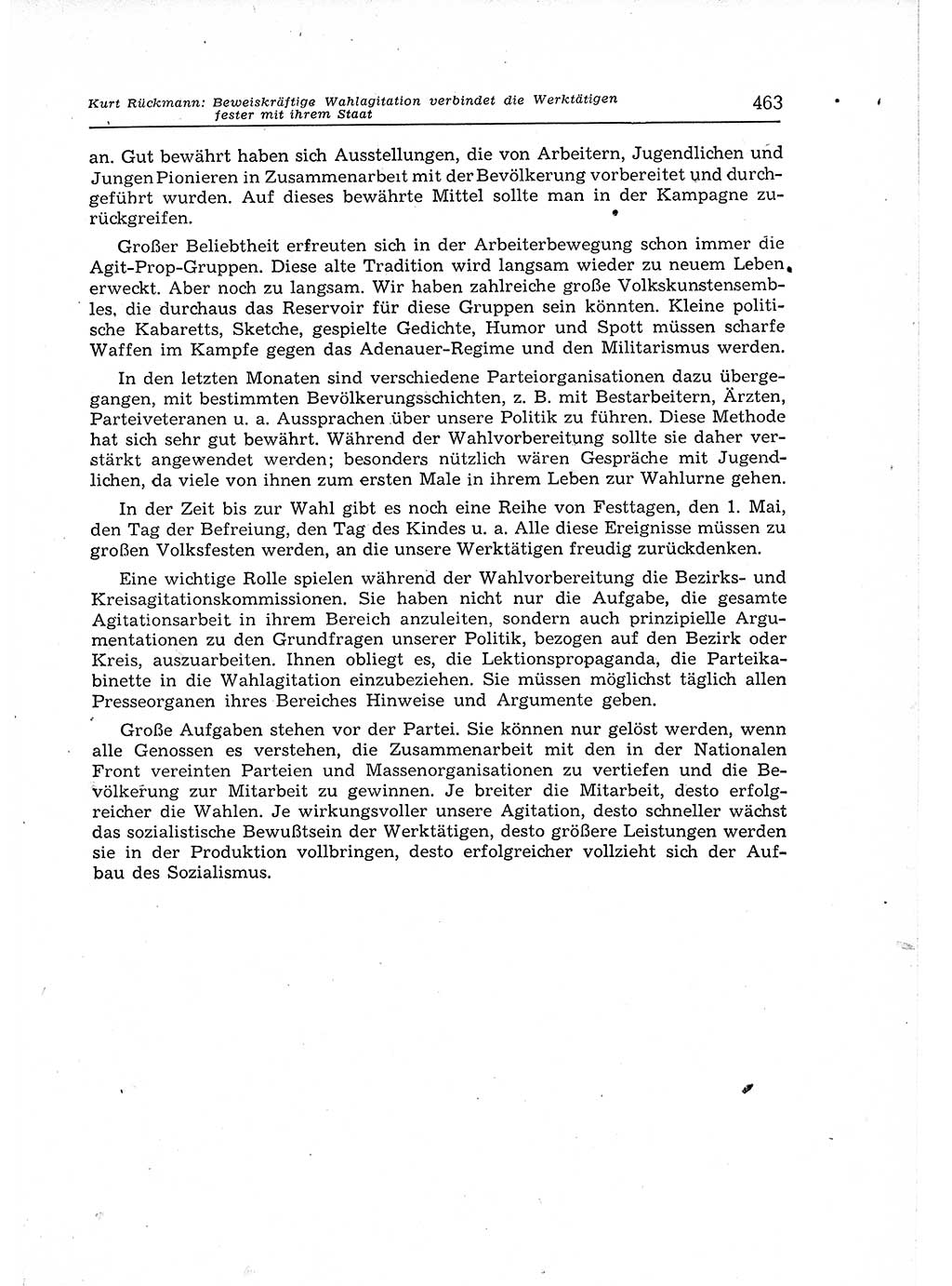 Neuer Weg (NW), Organ des Zentralkomitees (ZK) der SED (Sozialistische Einheitspartei Deutschlands) für Fragen des Parteiaufbaus und des Parteilebens, 12. Jahrgang [Deutsche Demokratische Republik (DDR)] 1957, Seite 463 (NW ZK SED DDR 1957, S. 463)