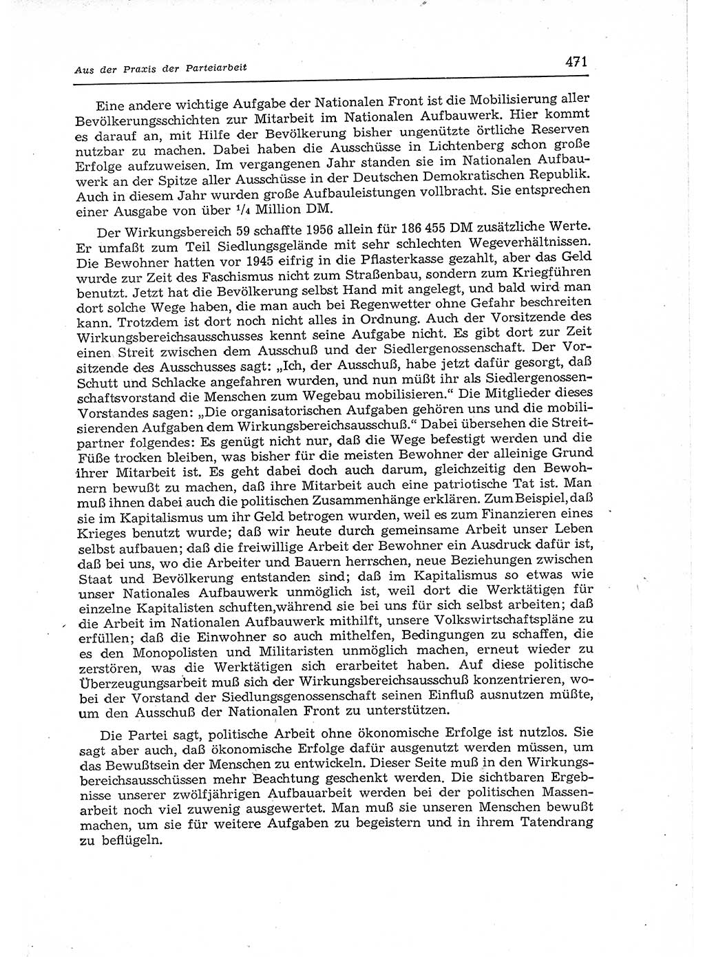 Neuer Weg (NW), Organ des Zentralkomitees (ZK) der SED (Sozialistische Einheitspartei Deutschlands) für Fragen des Parteiaufbaus und des Parteilebens, 12. Jahrgang [Deutsche Demokratische Republik (DDR)] 1957, Seite 471 (NW ZK SED DDR 1957, S. 471)