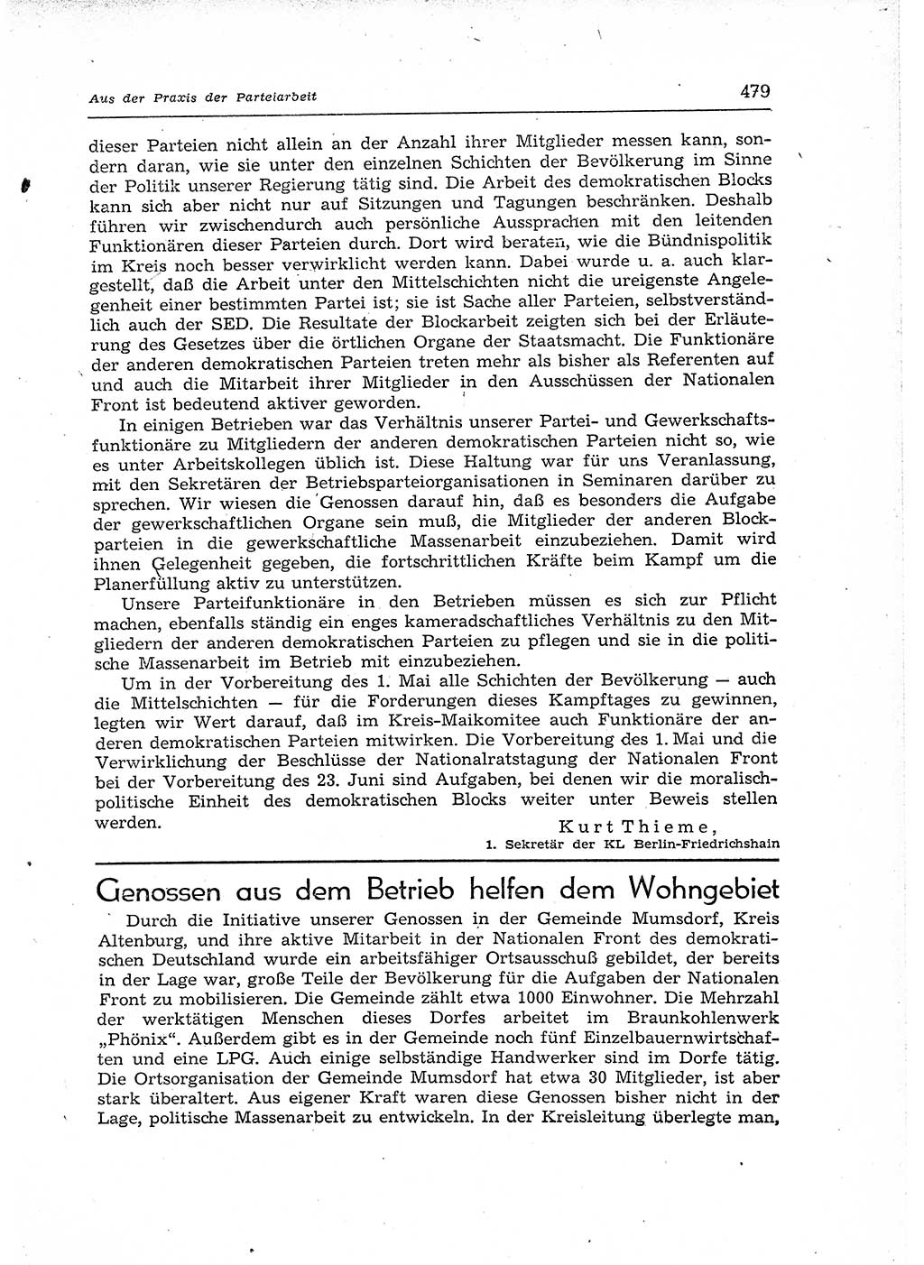 Neuer Weg (NW), Organ des Zentralkomitees (ZK) der SED (Sozialistische Einheitspartei Deutschlands) für Fragen des Parteiaufbaus und des Parteilebens, 12. Jahrgang [Deutsche Demokratische Republik (DDR)] 1957, Seite 479 (NW ZK SED DDR 1957, S. 479)