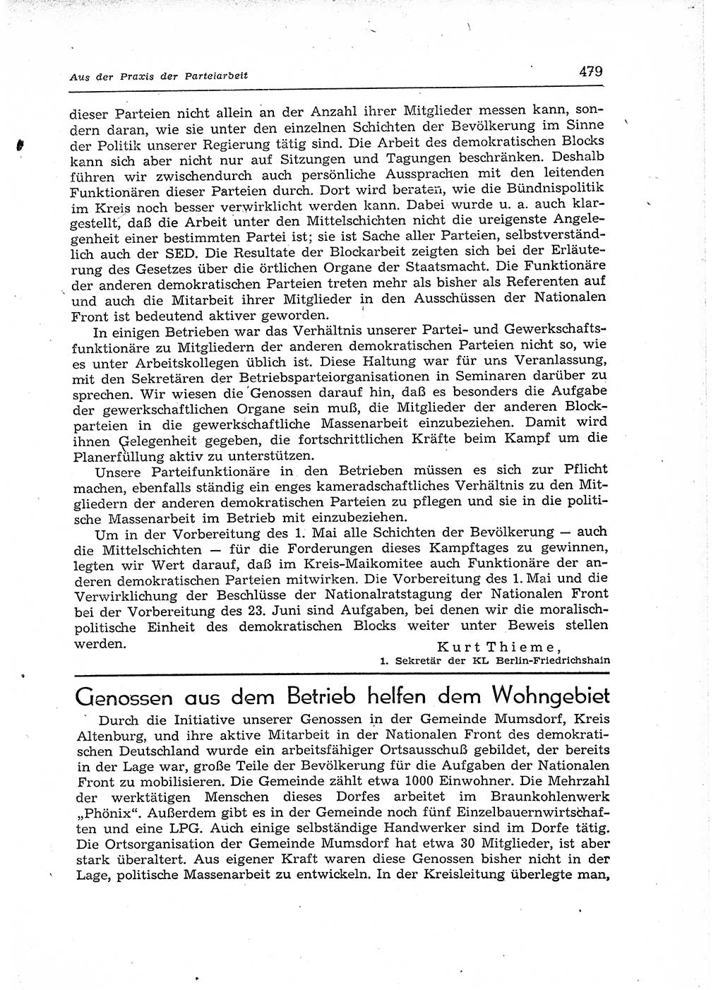 Neuer Weg (NW), Organ des Zentralkomitees (ZK) der SED (Sozialistische Einheitspartei Deutschlands) für Fragen des Parteiaufbaus und des Parteilebens, 12. Jahrgang [Deutsche Demokratische Republik (DDR)] 1957, Seite 479 (NW ZK SED DDR 1957, S. 479)