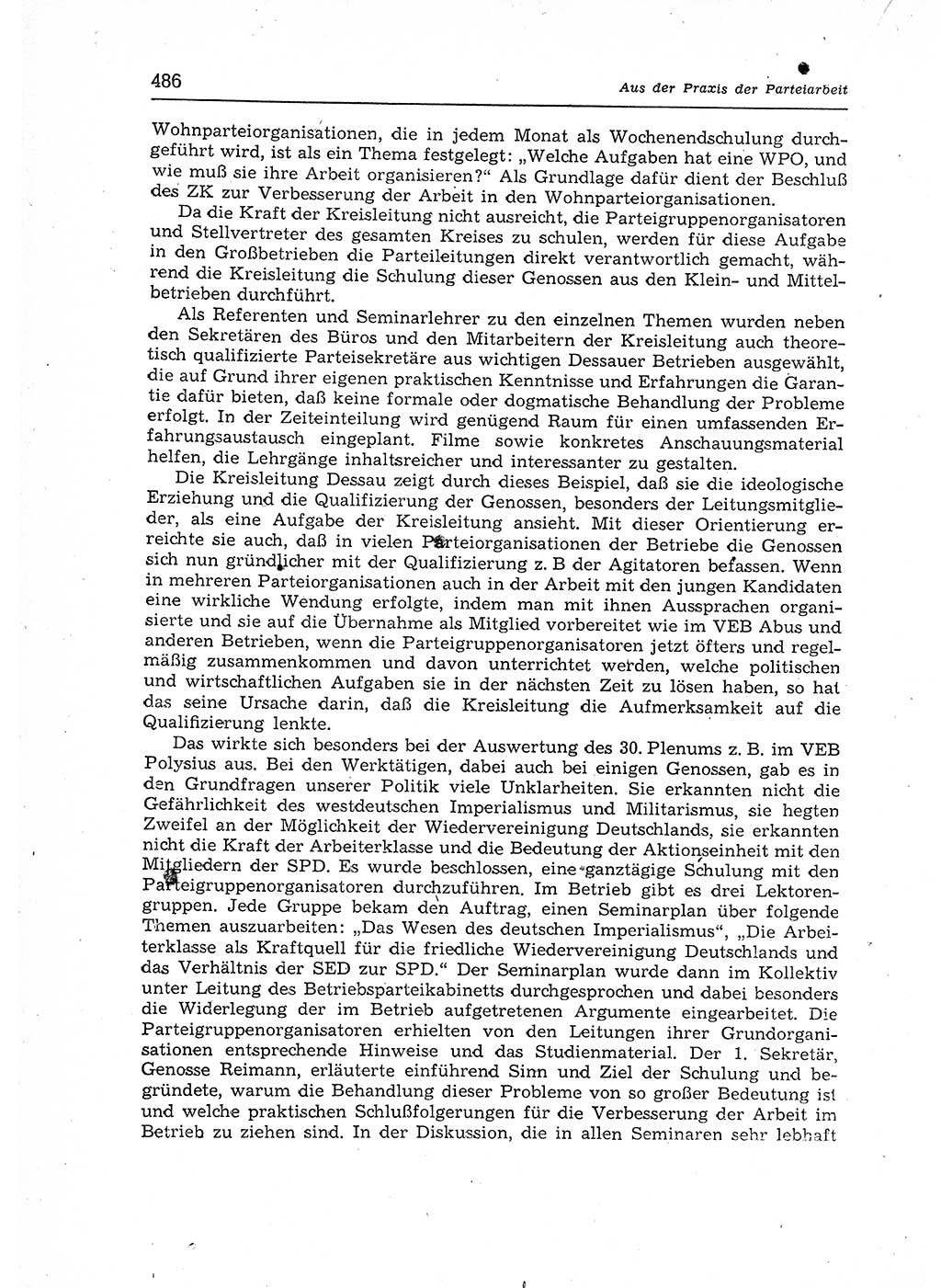 Neuer Weg (NW), Organ des Zentralkomitees (ZK) der SED (Sozialistische Einheitspartei Deutschlands) für Fragen des Parteiaufbaus und des Parteilebens, 12. Jahrgang [Deutsche Demokratische Republik (DDR)] 1957, Seite 486 (NW ZK SED DDR 1957, S. 486)