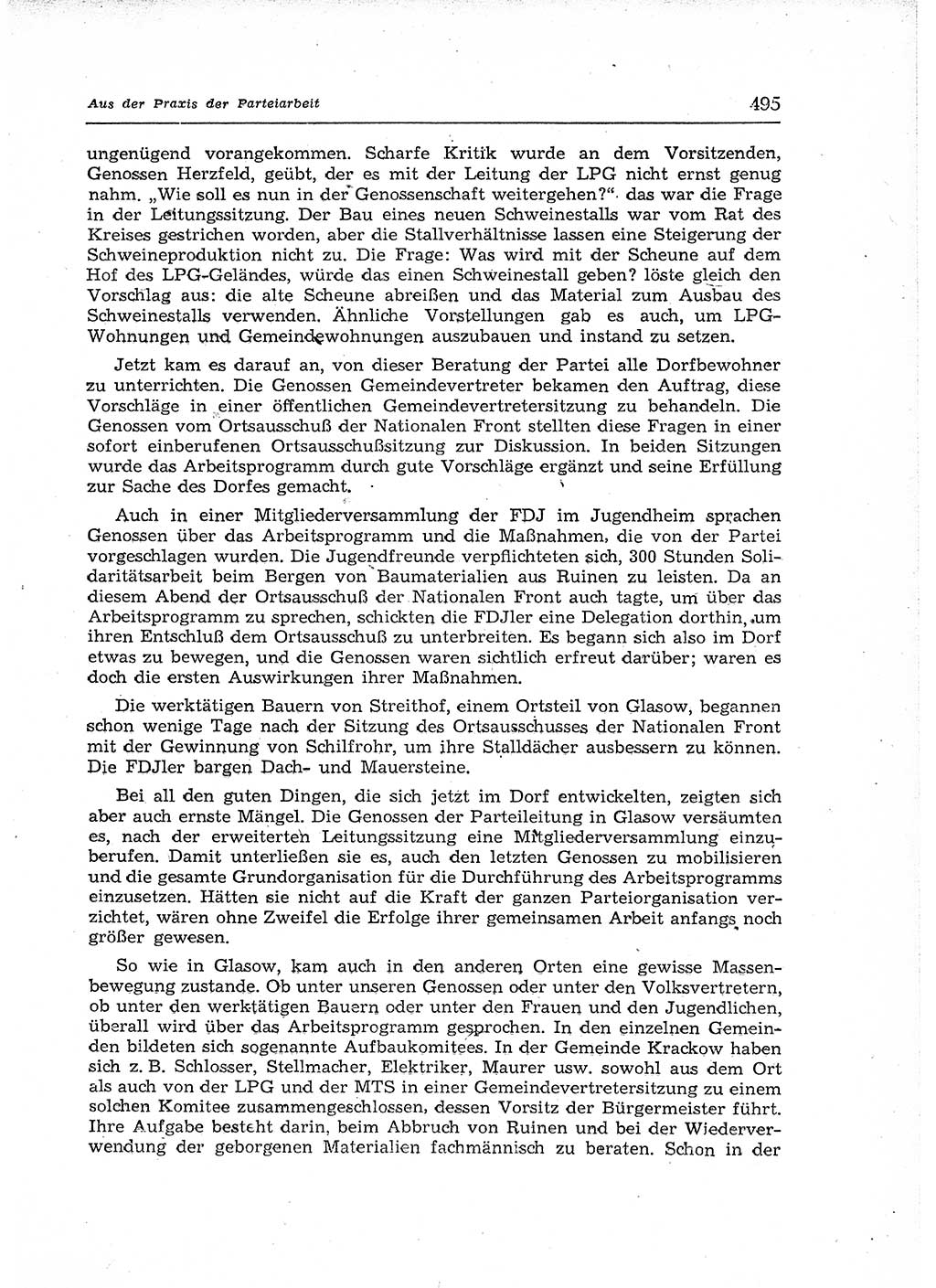 Neuer Weg (NW), Organ des Zentralkomitees (ZK) der SED (Sozialistische Einheitspartei Deutschlands) für Fragen des Parteiaufbaus und des Parteilebens, 12. Jahrgang [Deutsche Demokratische Republik (DDR)] 1957, Seite 495 (NW ZK SED DDR 1957, S. 495)
