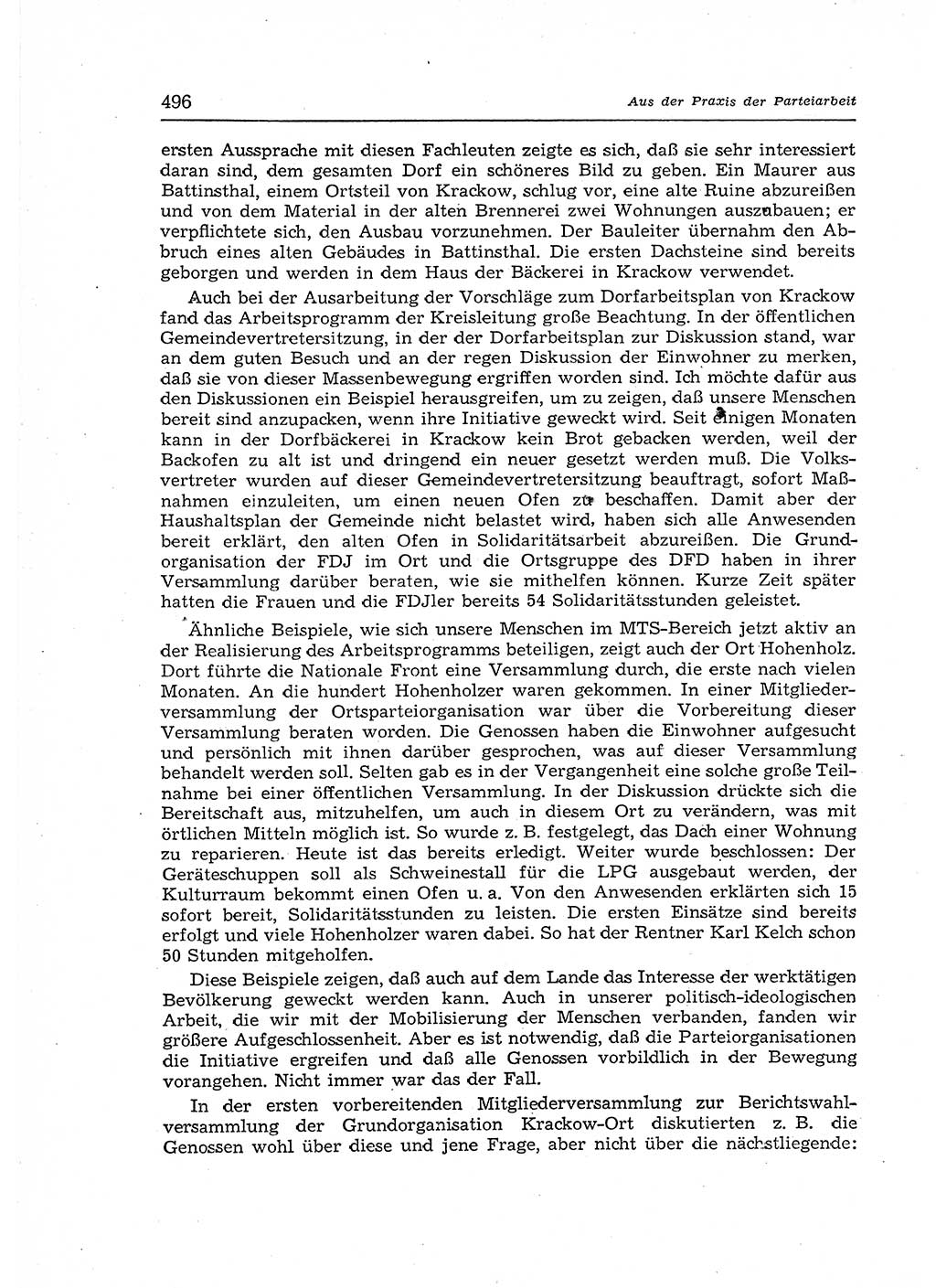 Neuer Weg (NW), Organ des Zentralkomitees (ZK) der SED (Sozialistische Einheitspartei Deutschlands) für Fragen des Parteiaufbaus und des Parteilebens, 12. Jahrgang [Deutsche Demokratische Republik (DDR)] 1957, Seite 496 (NW ZK SED DDR 1957, S. 496)