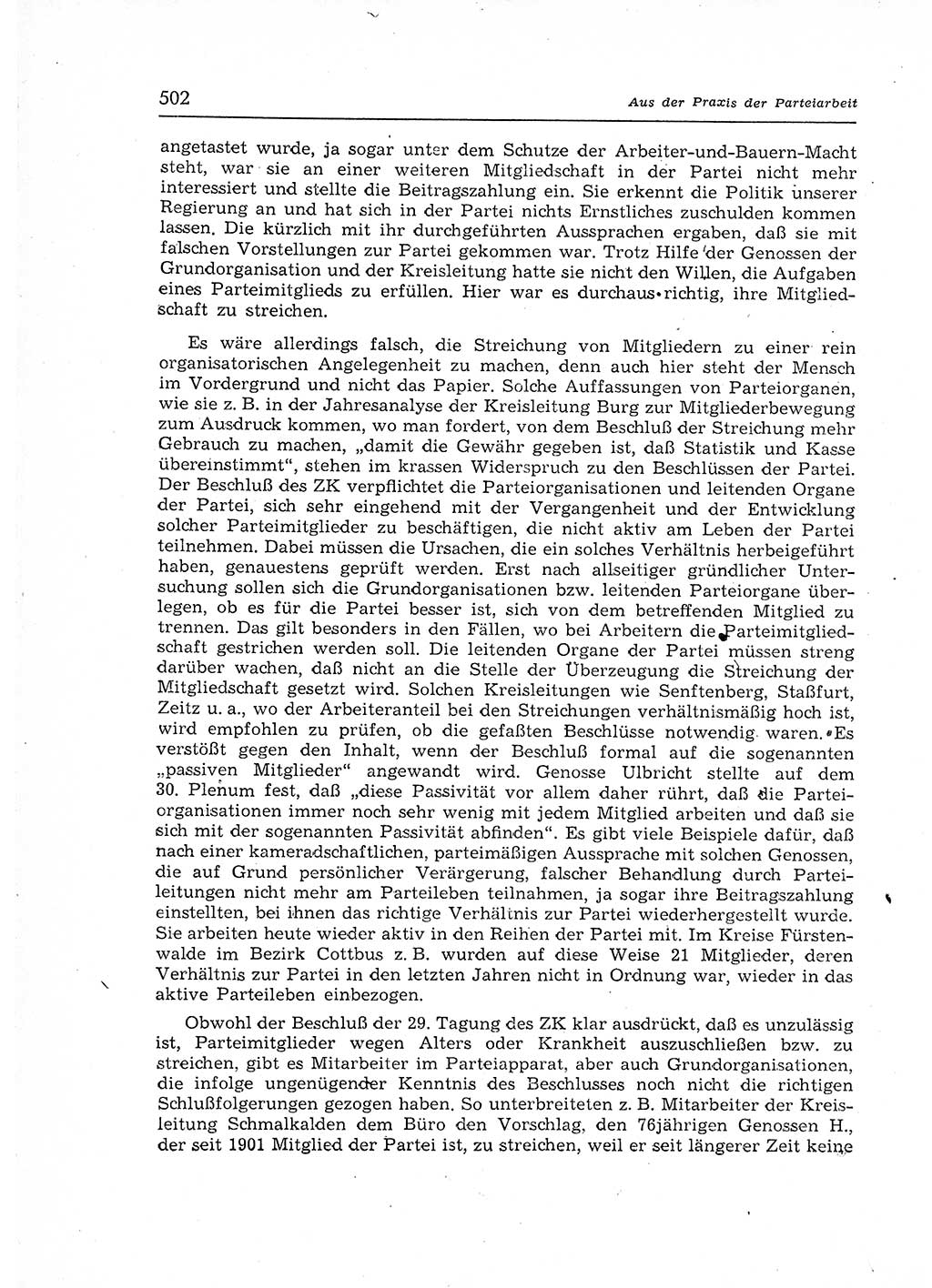 Neuer Weg (NW), Organ des Zentralkomitees (ZK) der SED (Sozialistische Einheitspartei Deutschlands) für Fragen des Parteiaufbaus und des Parteilebens, 12. Jahrgang [Deutsche Demokratische Republik (DDR)] 1957, Seite 502 (NW ZK SED DDR 1957, S. 502)