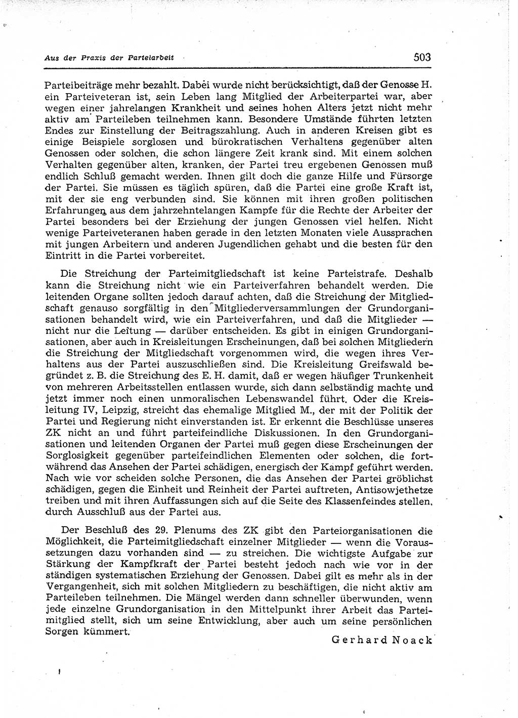 Neuer Weg (NW), Organ des Zentralkomitees (ZK) der SED (Sozialistische Einheitspartei Deutschlands) für Fragen des Parteiaufbaus und des Parteilebens, 12. Jahrgang [Deutsche Demokratische Republik (DDR)] 1957, Seite 503 (NW ZK SED DDR 1957, S. 503)