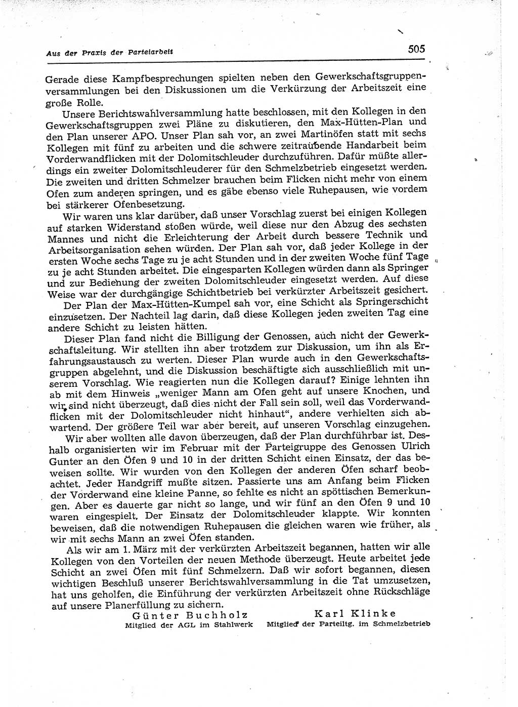 Neuer Weg (NW), Organ des Zentralkomitees (ZK) der SED (Sozialistische Einheitspartei Deutschlands) für Fragen des Parteiaufbaus und des Parteilebens, 12. Jahrgang [Deutsche Demokratische Republik (DDR)] 1957, Seite 505 (NW ZK SED DDR 1957, S. 505)