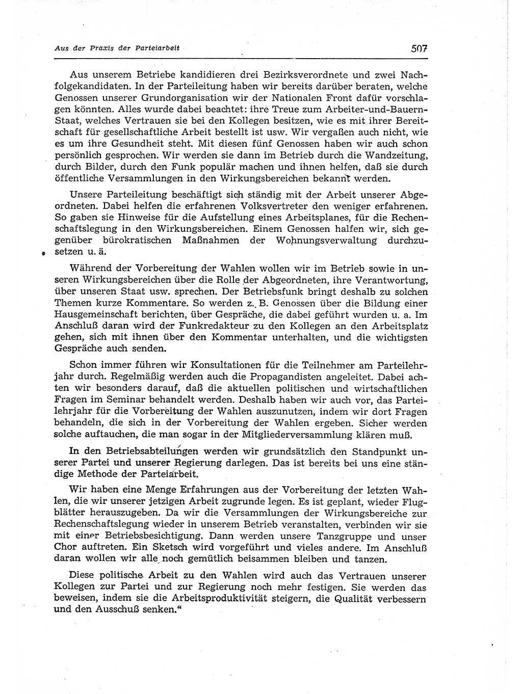 Neuer Weg (NW), Organ des Zentralkomitees (ZK) der SED (Sozialistische Einheitspartei Deutschlands) für Fragen des Parteiaufbaus und des Parteilebens, 12. Jahrgang [Deutsche Demokratische Republik (DDR)] 1957, Seite 507 (NW ZK SED DDR 1957, S. 507)