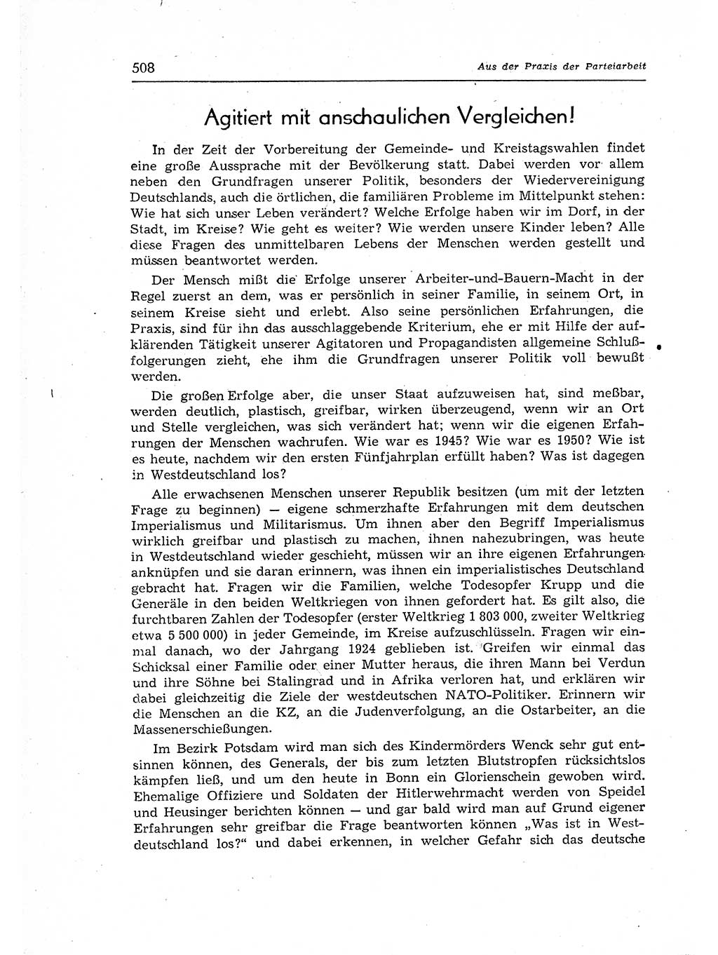 Neuer Weg (NW), Organ des Zentralkomitees (ZK) der SED (Sozialistische Einheitspartei Deutschlands) für Fragen des Parteiaufbaus und des Parteilebens, 12. Jahrgang [Deutsche Demokratische Republik (DDR)] 1957, Seite 508 (NW ZK SED DDR 1957, S. 508)