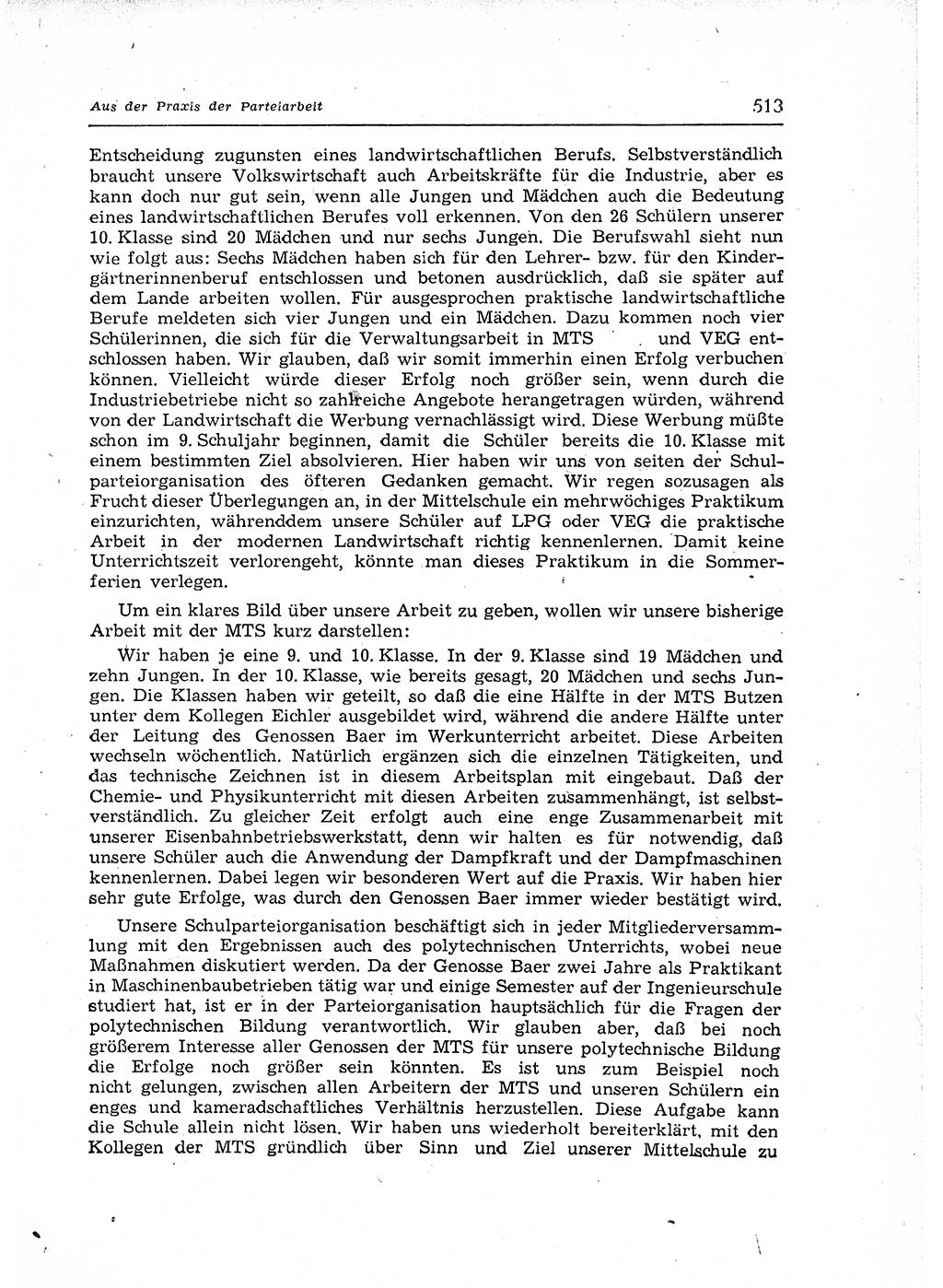 Neuer Weg (NW), Organ des Zentralkomitees (ZK) der SED (Sozialistische Einheitspartei Deutschlands) für Fragen des Parteiaufbaus und des Parteilebens, 12. Jahrgang [Deutsche Demokratische Republik (DDR)] 1957, Seite 513 (NW ZK SED DDR 1957, S. 513)