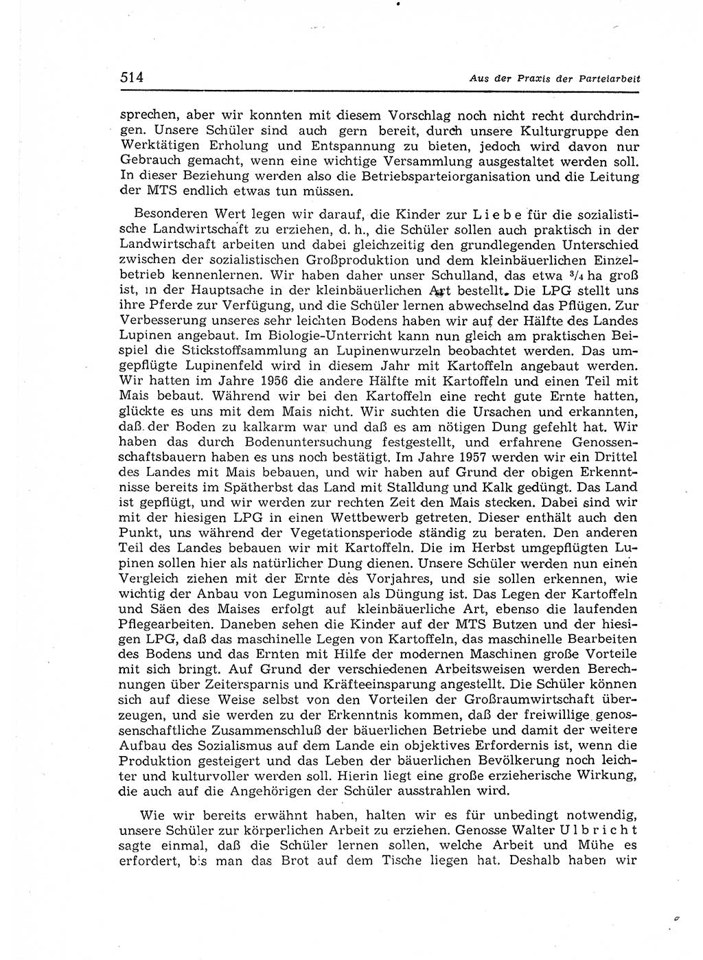 Neuer Weg (NW), Organ des Zentralkomitees (ZK) der SED (Sozialistische Einheitspartei Deutschlands) für Fragen des Parteiaufbaus und des Parteilebens, 12. Jahrgang [Deutsche Demokratische Republik (DDR)] 1957, Seite 514 (NW ZK SED DDR 1957, S. 514)