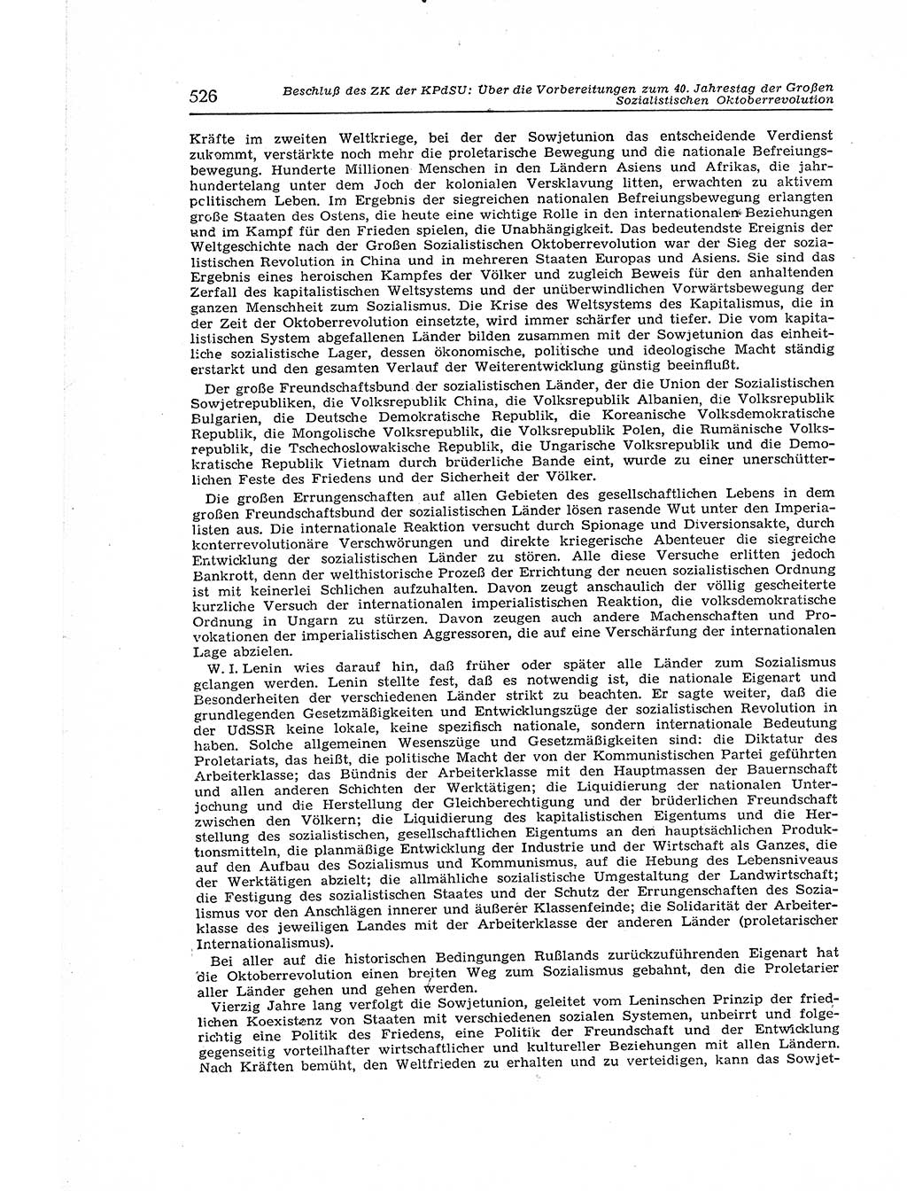 Neuer Weg (NW), Organ des Zentralkomitees (ZK) der SED (Sozialistische Einheitspartei Deutschlands) für Fragen des Parteiaufbaus und des Parteilebens, 12. Jahrgang [Deutsche Demokratische Republik (DDR)] 1957, Seite 526 (NW ZK SED DDR 1957, S. 526)