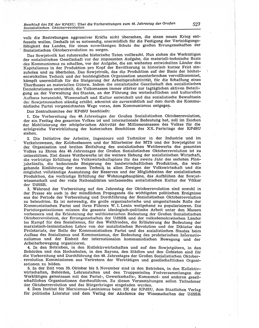 Neuer Weg (NW), Organ des Zentralkomitees (ZK) der SED (Sozialistische Einheitspartei Deutschlands) für Fragen des Parteiaufbaus und des Parteilebens, 12. Jahrgang [Deutsche Demokratische Republik (DDR)] 1957, Seite 527 (NW ZK SED DDR 1957, S. 527)