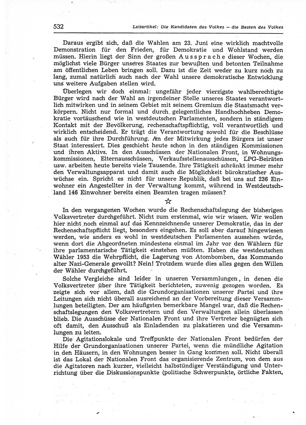 Neuer Weg (NW), Organ des Zentralkomitees (ZK) der SED (Sozialistische Einheitspartei Deutschlands) für Fragen des Parteiaufbaus und des Parteilebens, 12. Jahrgang [Deutsche Demokratische Republik (DDR)] 1957, Seite 532 (NW ZK SED DDR 1957, S. 532)