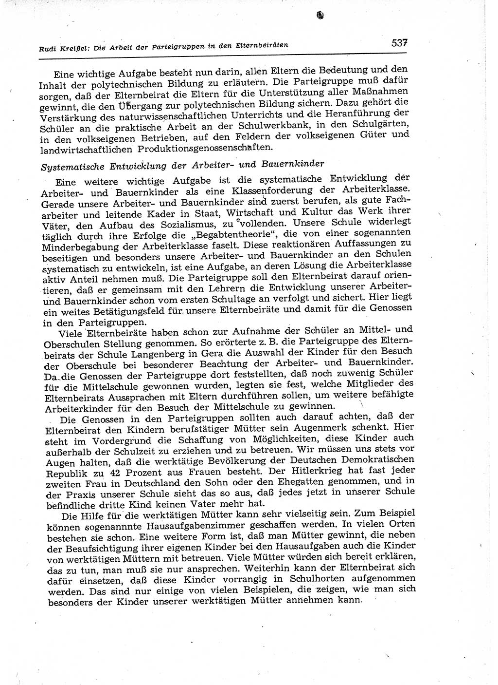 Neuer Weg (NW), Organ des Zentralkomitees (ZK) der SED (Sozialistische Einheitspartei Deutschlands) für Fragen des Parteiaufbaus und des Parteilebens, 12. Jahrgang [Deutsche Demokratische Republik (DDR)] 1957, Seite 537 (NW ZK SED DDR 1957, S. 537)