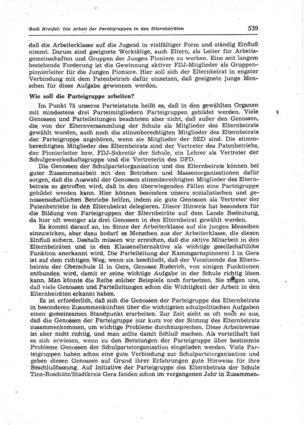 Neuer Weg (NW), Organ des Zentralkomitees (ZK) der SED (Sozialistische Einheitspartei Deutschlands) für Fragen des Parteiaufbaus und des Parteilebens, 12. Jahrgang [Deutsche Demokratische Republik (DDR)] 1957, Seite 539 (NW ZK SED DDR 1957, S. 539)