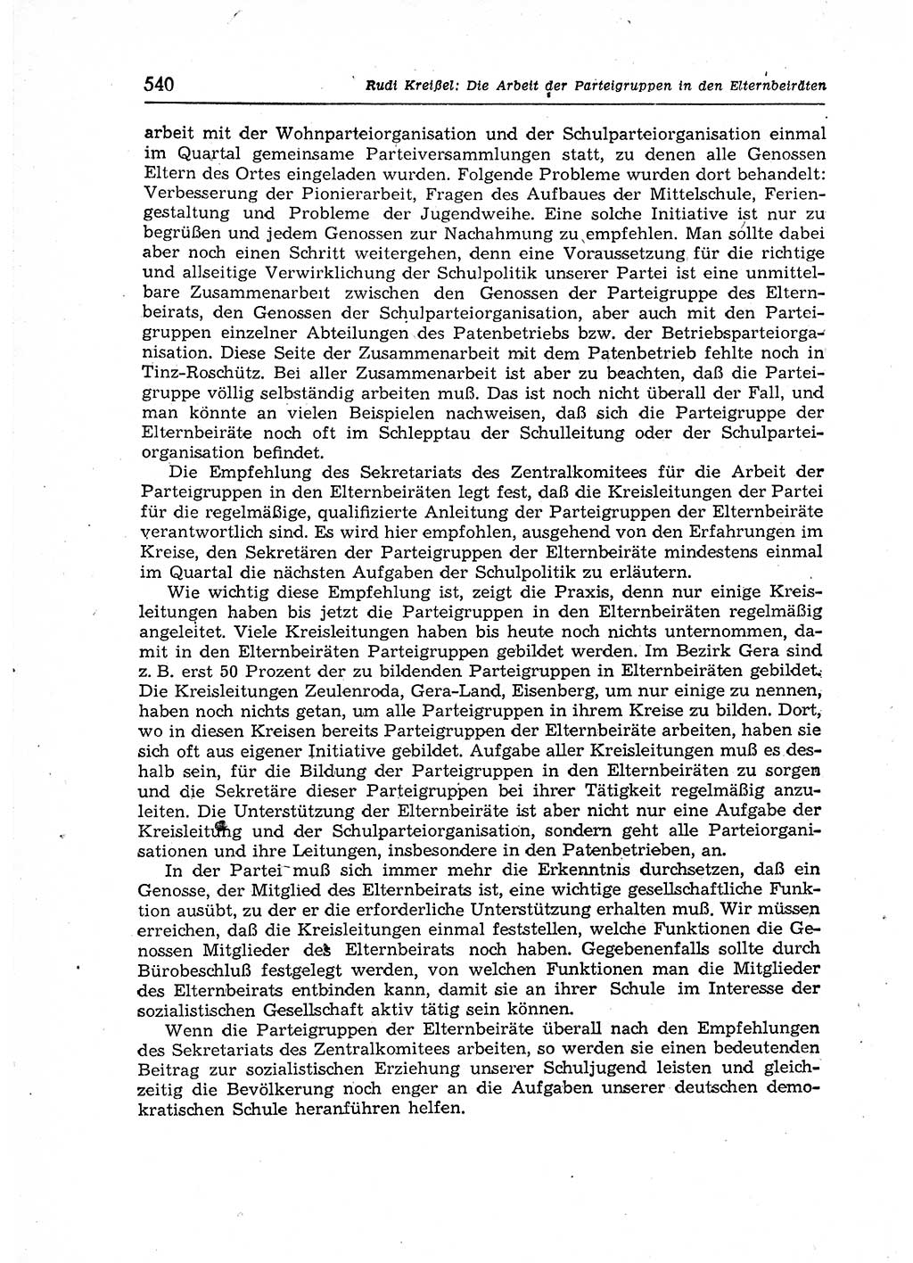 Neuer Weg (NW), Organ des Zentralkomitees (ZK) der SED (Sozialistische Einheitspartei Deutschlands) für Fragen des Parteiaufbaus und des Parteilebens, 12. Jahrgang [Deutsche Demokratische Republik (DDR)] 1957, Seite 540 (NW ZK SED DDR 1957, S. 540)