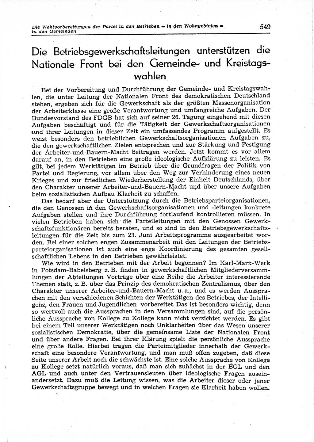 Neuer Weg (NW), Organ des Zentralkomitees (ZK) der SED (Sozialistische Einheitspartei Deutschlands) für Fragen des Parteiaufbaus und des Parteilebens, 12. Jahrgang [Deutsche Demokratische Republik (DDR)] 1957, Seite 549 (NW ZK SED DDR 1957, S. 549)