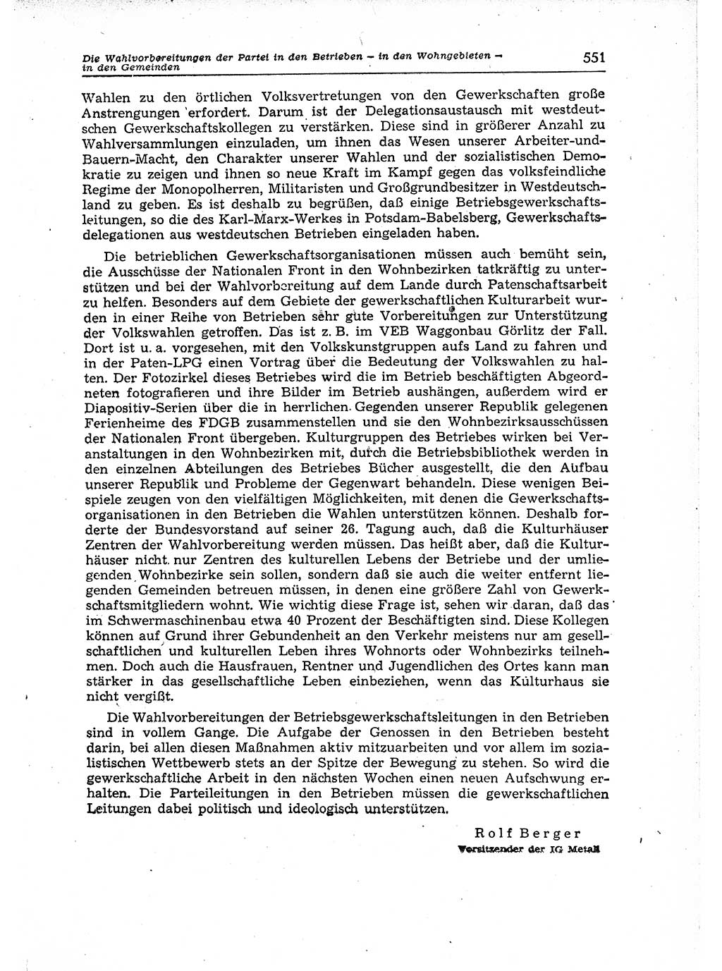 Neuer Weg (NW), Organ des Zentralkomitees (ZK) der SED (Sozialistische Einheitspartei Deutschlands) für Fragen des Parteiaufbaus und des Parteilebens, 12. Jahrgang [Deutsche Demokratische Republik (DDR)] 1957, Seite 551 (NW ZK SED DDR 1957, S. 551)