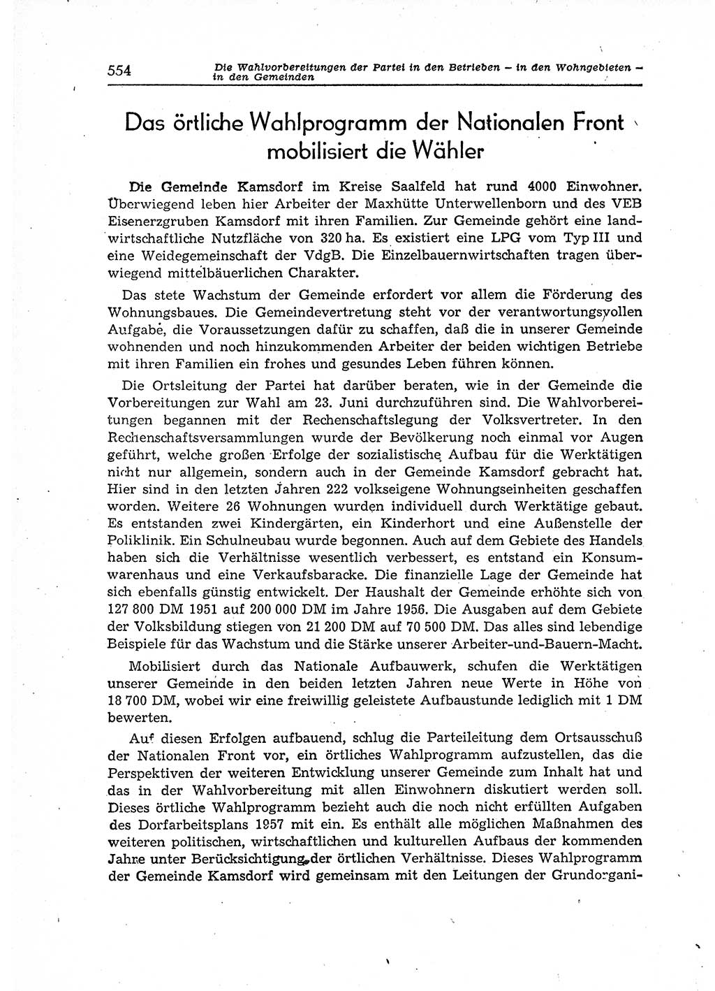 Neuer Weg (NW), Organ des Zentralkomitees (ZK) der SED (Sozialistische Einheitspartei Deutschlands) für Fragen des Parteiaufbaus und des Parteilebens, 12. Jahrgang [Deutsche Demokratische Republik (DDR)] 1957, Seite 554 (NW ZK SED DDR 1957, S. 554)