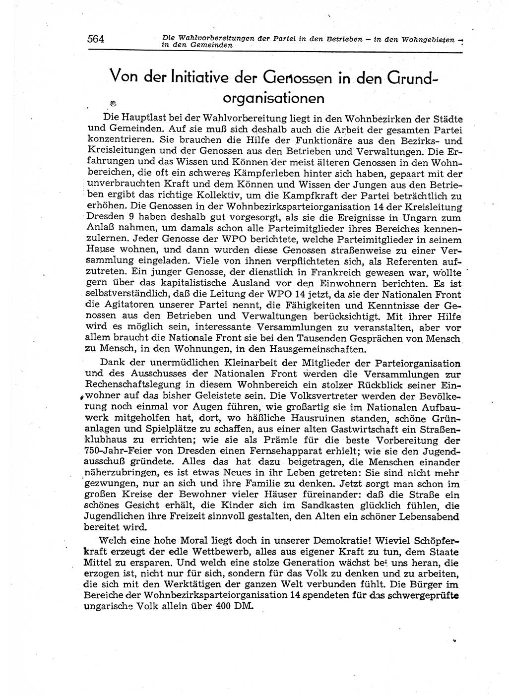 Neuer Weg (NW), Organ des Zentralkomitees (ZK) der SED (Sozialistische Einheitspartei Deutschlands) für Fragen des Parteiaufbaus und des Parteilebens, 12. Jahrgang [Deutsche Demokratische Republik (DDR)] 1957, Seite 564 (NW ZK SED DDR 1957, S. 564)