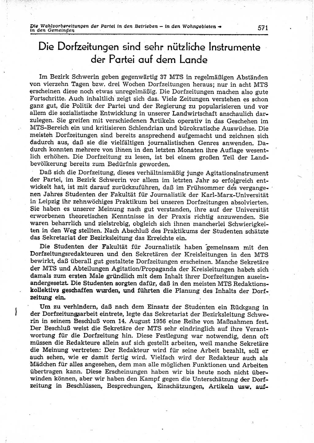 Neuer Weg (NW), Organ des Zentralkomitees (ZK) der SED (Sozialistische Einheitspartei Deutschlands) für Fragen des Parteiaufbaus und des Parteilebens, 12. Jahrgang [Deutsche Demokratische Republik (DDR)] 1957, Seite 571 (NW ZK SED DDR 1957, S. 571)