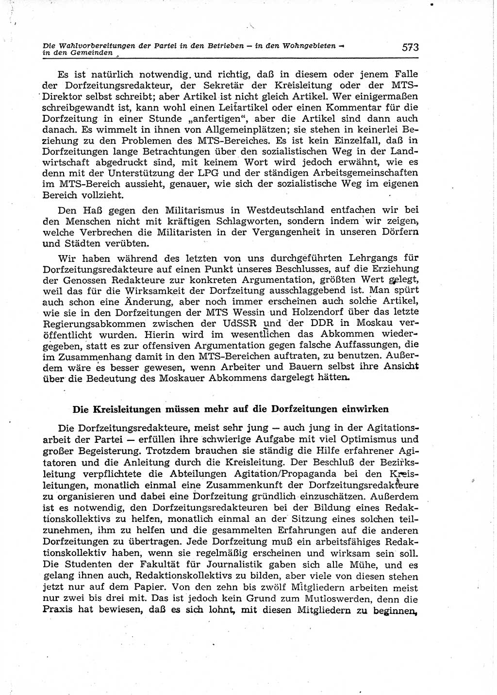 Neuer Weg (NW), Organ des Zentralkomitees (ZK) der SED (Sozialistische Einheitspartei Deutschlands) für Fragen des Parteiaufbaus und des Parteilebens, 12. Jahrgang [Deutsche Demokratische Republik (DDR)] 1957, Seite 573 (NW ZK SED DDR 1957, S. 573)