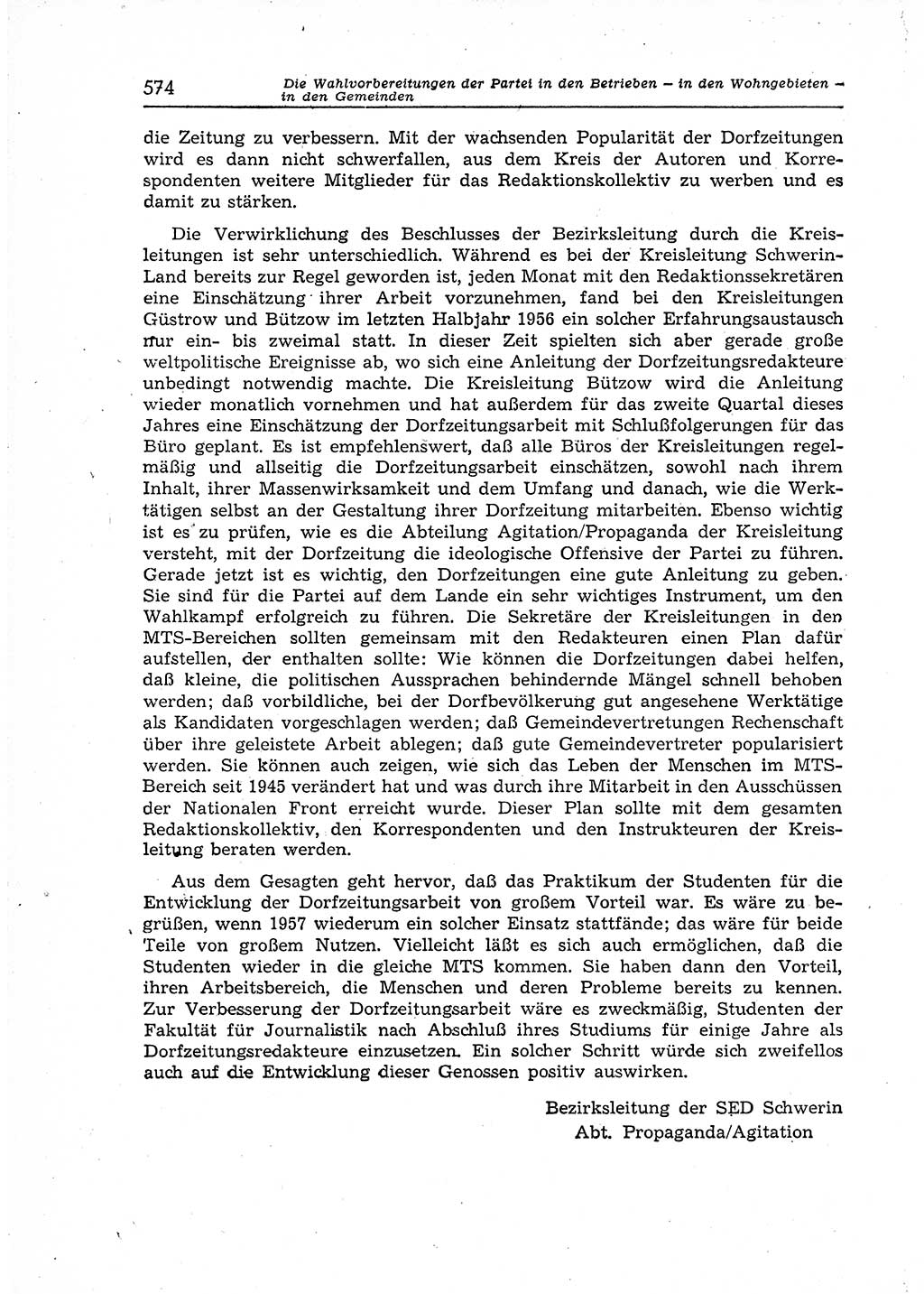 Neuer Weg (NW), Organ des Zentralkomitees (ZK) der SED (Sozialistische Einheitspartei Deutschlands) für Fragen des Parteiaufbaus und des Parteilebens, 12. Jahrgang [Deutsche Demokratische Republik (DDR)] 1957, Seite 574 (NW ZK SED DDR 1957, S. 574)