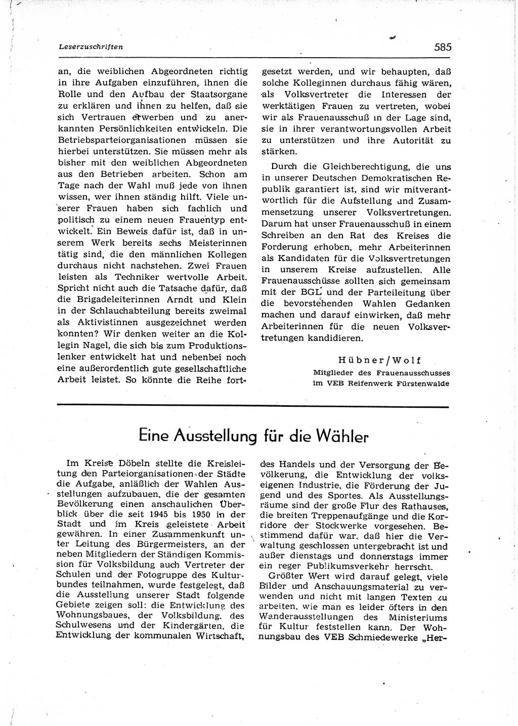 Neuer Weg (NW), Organ des Zentralkomitees (ZK) der SED (Sozialistische Einheitspartei Deutschlands) für Fragen des Parteiaufbaus und des Parteilebens, 12. Jahrgang [Deutsche Demokratische Republik (DDR)] 1957, Seite 585 (NW ZK SED DDR 1957, S. 585)