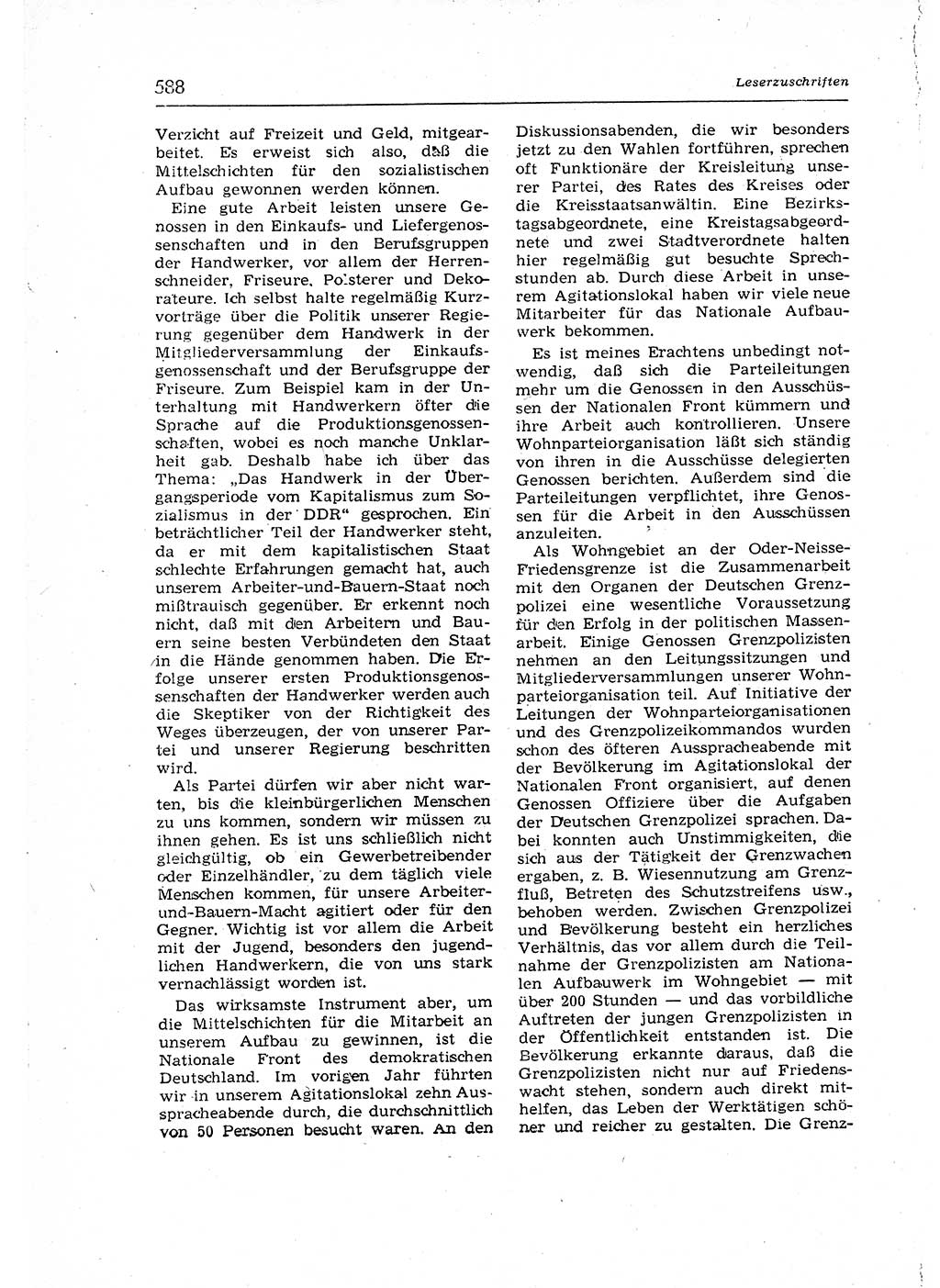 Neuer Weg (NW), Organ des Zentralkomitees (ZK) der SED (Sozialistische Einheitspartei Deutschlands) für Fragen des Parteiaufbaus und des Parteilebens, 12. Jahrgang [Deutsche Demokratische Republik (DDR)] 1957, Seite 588 (NW ZK SED DDR 1957, S. 588)