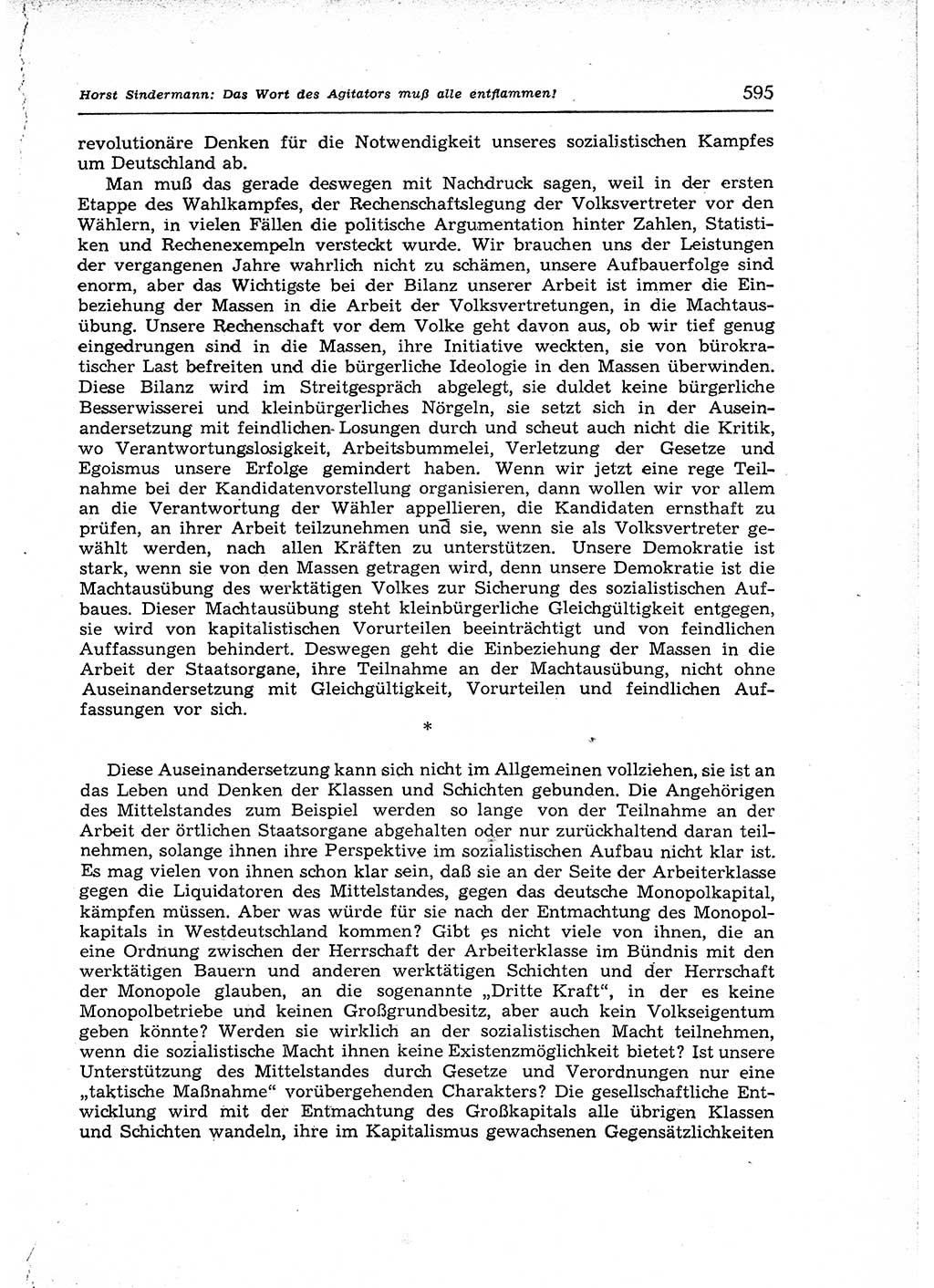 Neuer Weg (NW), Organ des Zentralkomitees (ZK) der SED (Sozialistische Einheitspartei Deutschlands) für Fragen des Parteiaufbaus und des Parteilebens, 12. Jahrgang [Deutsche Demokratische Republik (DDR)] 1957, Seite 595 (NW ZK SED DDR 1957, S. 595)