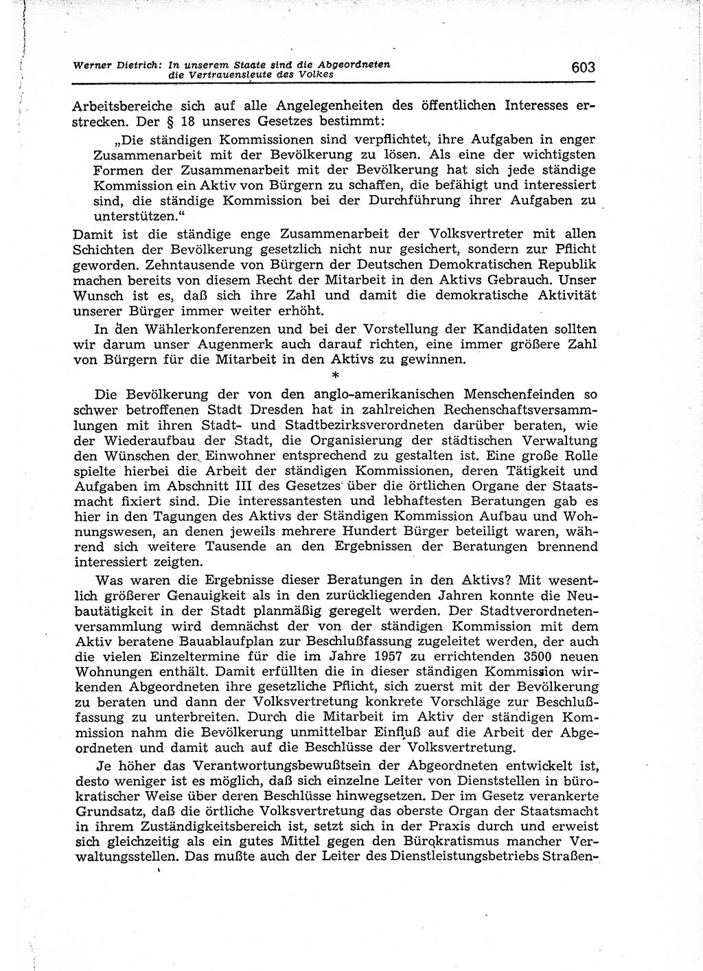 Neuer Weg (NW), Organ des Zentralkomitees (ZK) der SED (Sozialistische Einheitspartei Deutschlands) für Fragen des Parteiaufbaus und des Parteilebens, 12. Jahrgang [Deutsche Demokratische Republik (DDR)] 1957, Seite 603 (NW ZK SED DDR 1957, S. 603)