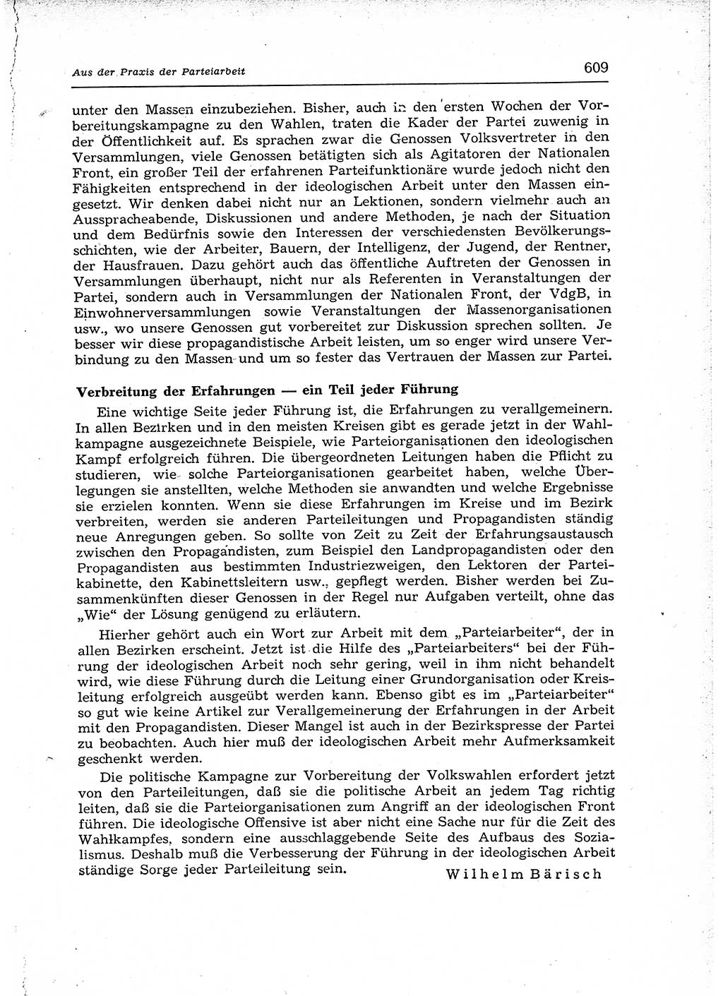 Neuer Weg (NW), Organ des Zentralkomitees (ZK) der SED (Sozialistische Einheitspartei Deutschlands) für Fragen des Parteiaufbaus und des Parteilebens, 12. Jahrgang [Deutsche Demokratische Republik (DDR)] 1957, Seite 609 (NW ZK SED DDR 1957, S. 609)