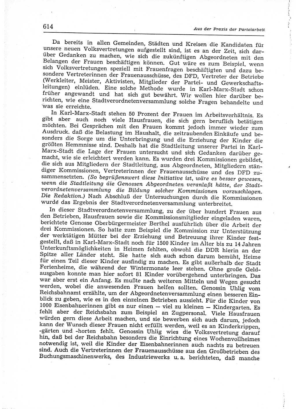 Neuer Weg (NW), Organ des Zentralkomitees (ZK) der SED (Sozialistische Einheitspartei Deutschlands) für Fragen des Parteiaufbaus und des Parteilebens, 12. Jahrgang [Deutsche Demokratische Republik (DDR)] 1957, Seite 614 (NW ZK SED DDR 1957, S. 614)