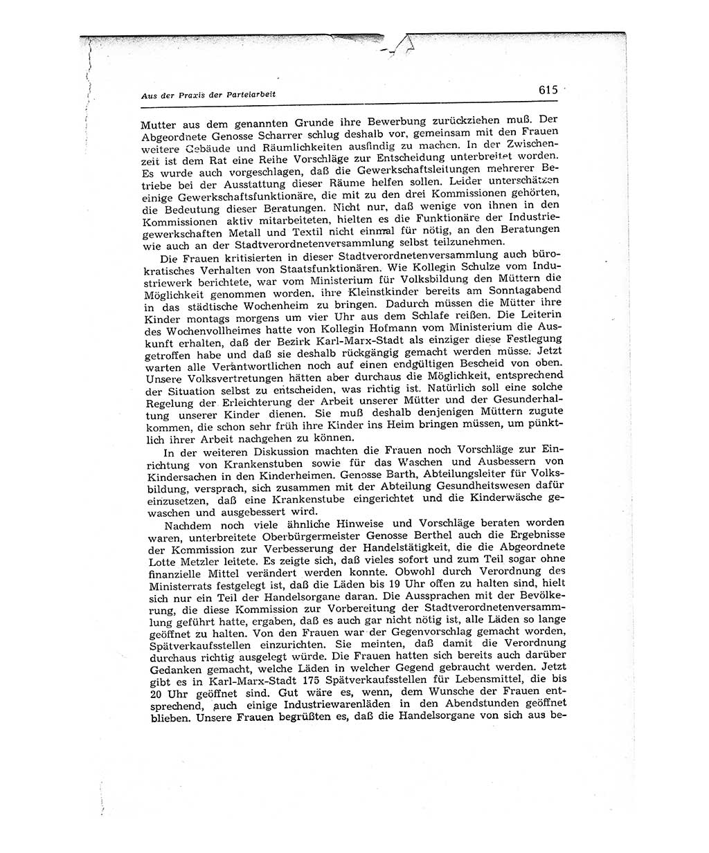 Neuer Weg (NW), Organ des Zentralkomitees (ZK) der SED (Sozialistische Einheitspartei Deutschlands) für Fragen des Parteiaufbaus und des Parteilebens, 12. Jahrgang [Deutsche Demokratische Republik (DDR)] 1957, Seite 615 (NW ZK SED DDR 1957, S. 615)