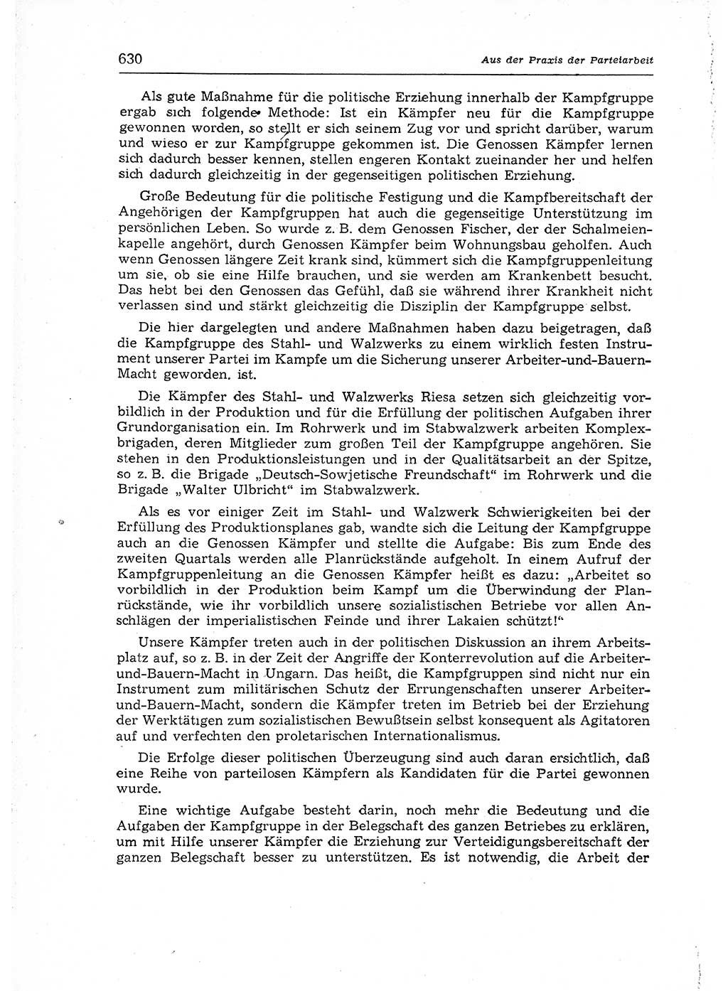 Neuer Weg (NW), Organ des Zentralkomitees (ZK) der SED (Sozialistische Einheitspartei Deutschlands) für Fragen des Parteiaufbaus und des Parteilebens, 12. Jahrgang [Deutsche Demokratische Republik (DDR)] 1957, Seite 630 (NW ZK SED DDR 1957, S. 630)