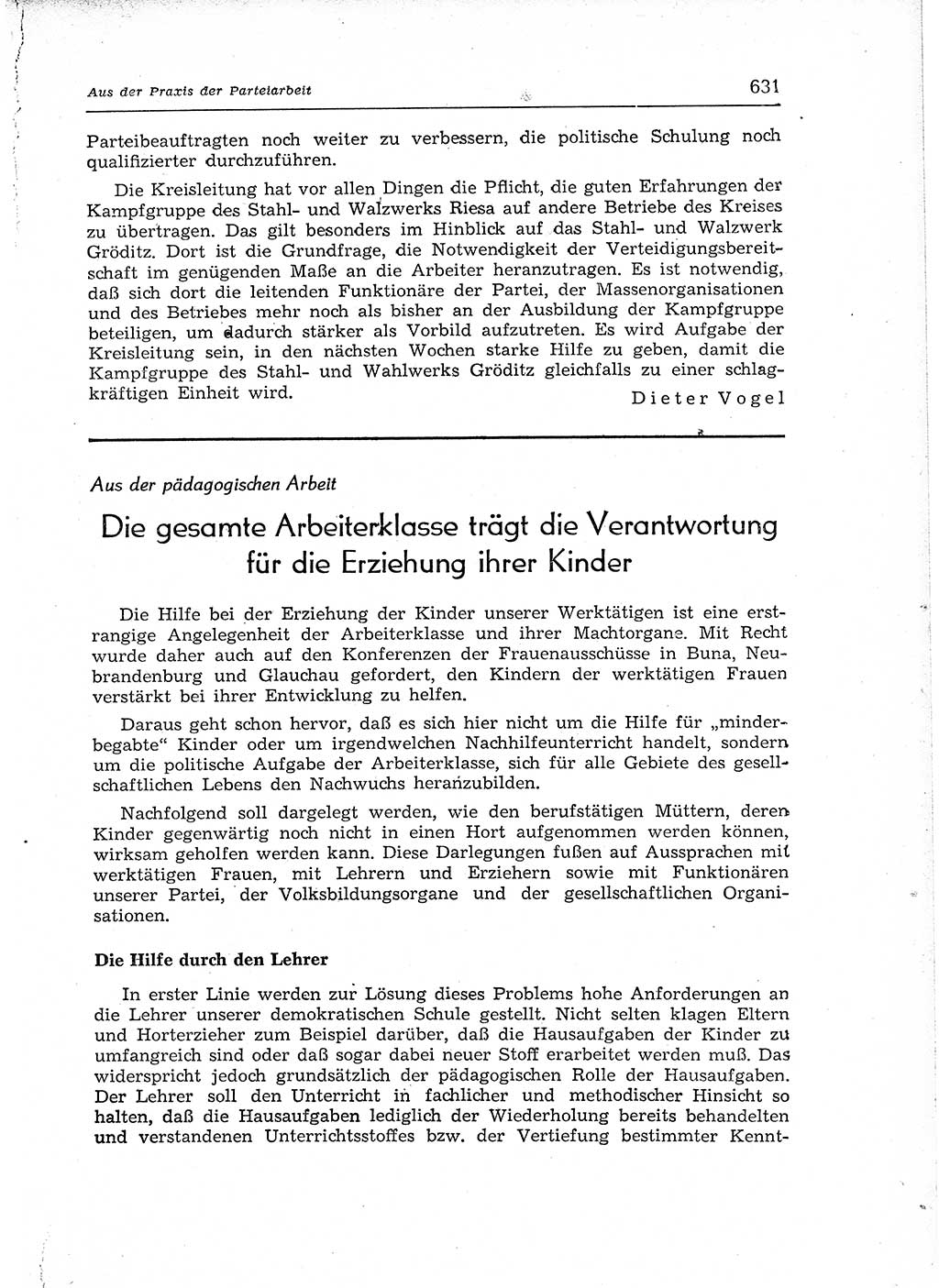 Neuer Weg (NW), Organ des Zentralkomitees (ZK) der SED (Sozialistische Einheitspartei Deutschlands) für Fragen des Parteiaufbaus und des Parteilebens, 12. Jahrgang [Deutsche Demokratische Republik (DDR)] 1957, Seite 631 (NW ZK SED DDR 1957, S. 631)