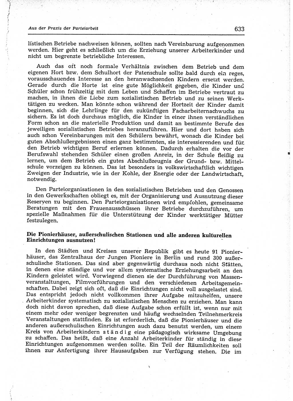 Neuer Weg (NW), Organ des Zentralkomitees (ZK) der SED (Sozialistische Einheitspartei Deutschlands) für Fragen des Parteiaufbaus und des Parteilebens, 12. Jahrgang [Deutsche Demokratische Republik (DDR)] 1957, Seite 633 (NW ZK SED DDR 1957, S. 633)