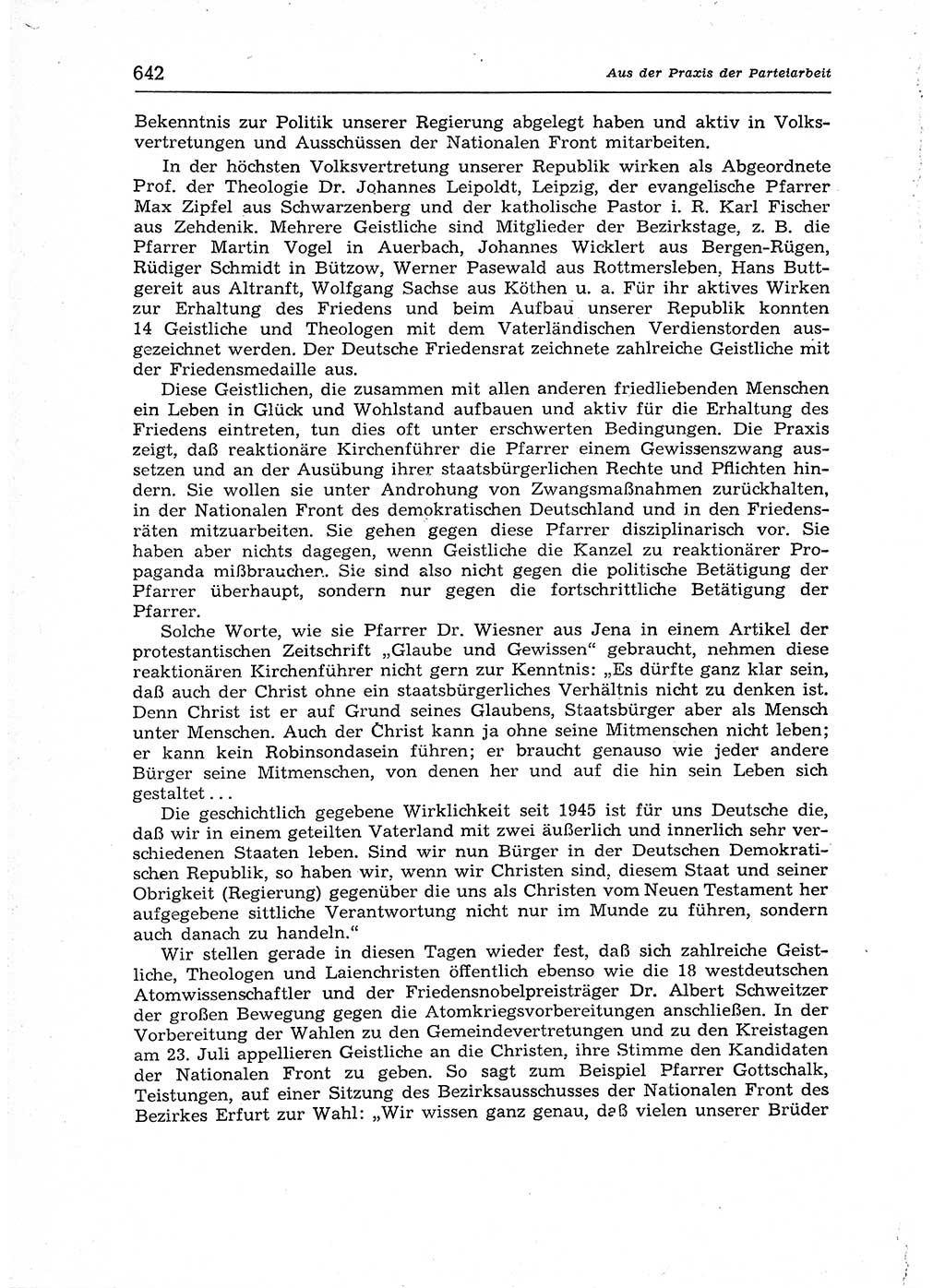 Neuer Weg (NW), Organ des Zentralkomitees (ZK) der SED (Sozialistische Einheitspartei Deutschlands) für Fragen des Parteiaufbaus und des Parteilebens, 12. Jahrgang [Deutsche Demokratische Republik (DDR)] 1957, Seite 642 (NW ZK SED DDR 1957, S. 642)