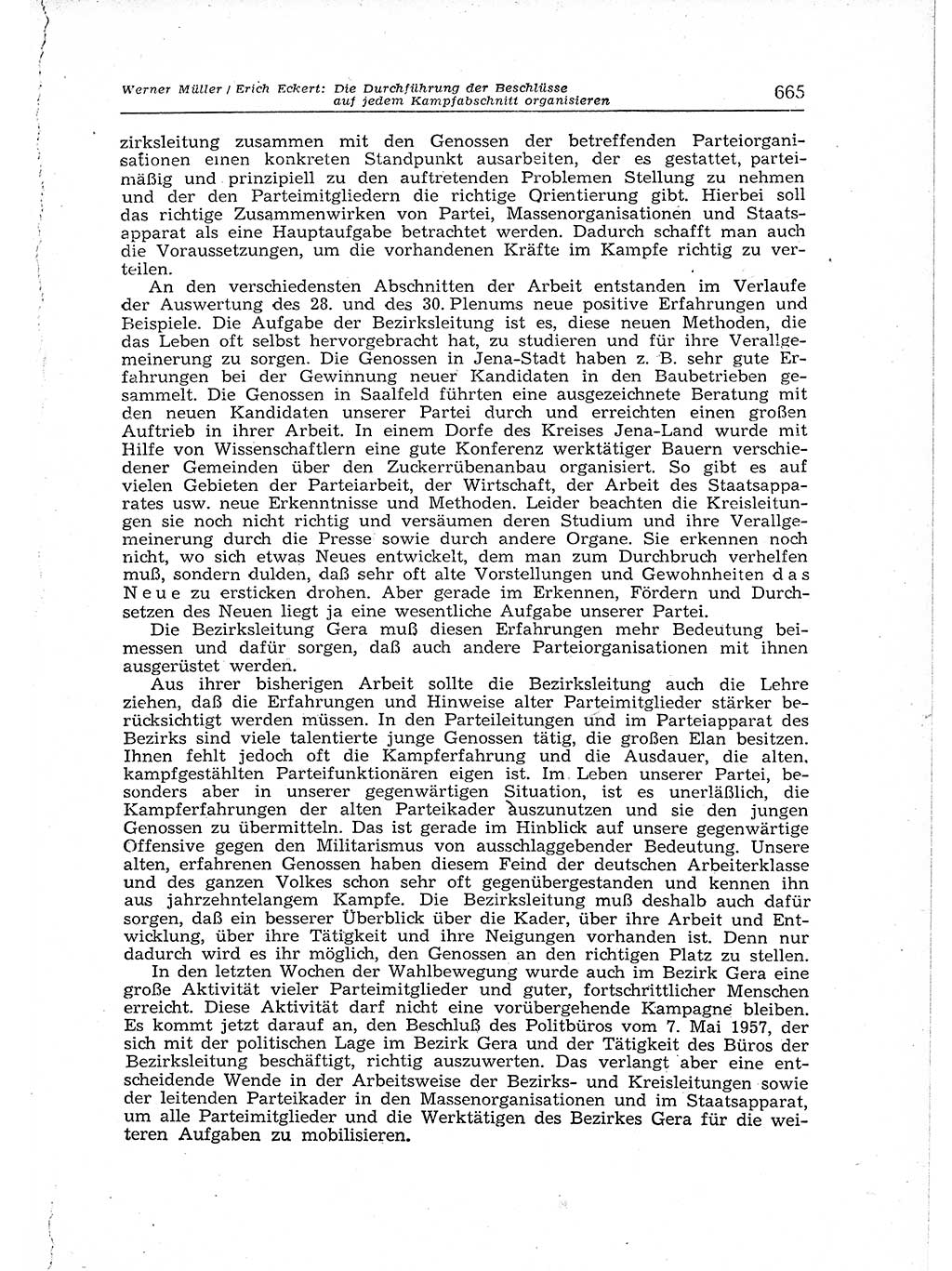 Neuer Weg (NW), Organ des Zentralkomitees (ZK) der SED (Sozialistische Einheitspartei Deutschlands) für Fragen des Parteiaufbaus und des Parteilebens, 12. Jahrgang [Deutsche Demokratische Republik (DDR)] 1957, Seite 665 (NW ZK SED DDR 1957, S. 665)