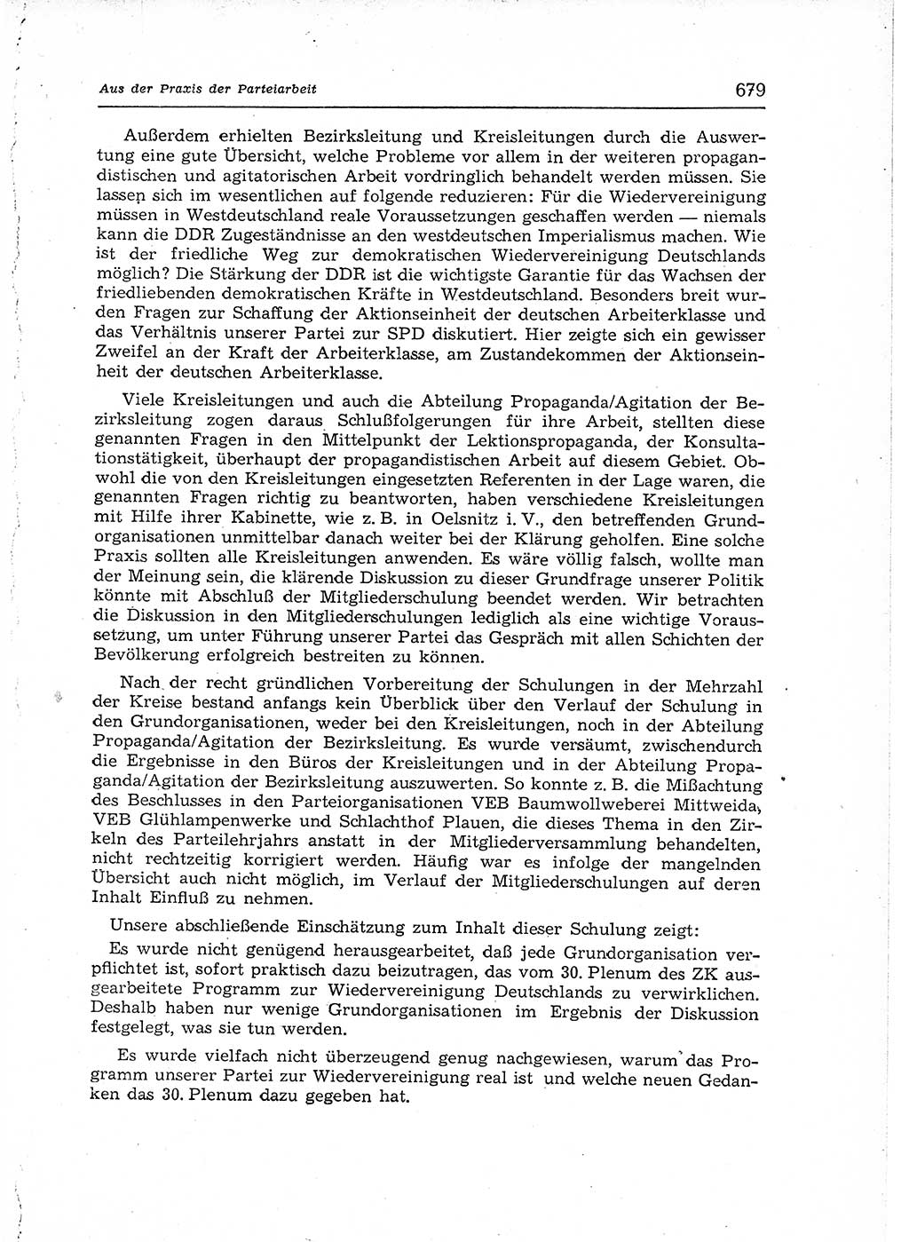 Neuer Weg (NW), Organ des Zentralkomitees (ZK) der SED (Sozialistische Einheitspartei Deutschlands) für Fragen des Parteiaufbaus und des Parteilebens, 12. Jahrgang [Deutsche Demokratische Republik (DDR)] 1957, Seite 679 (NW ZK SED DDR 1957, S. 679)