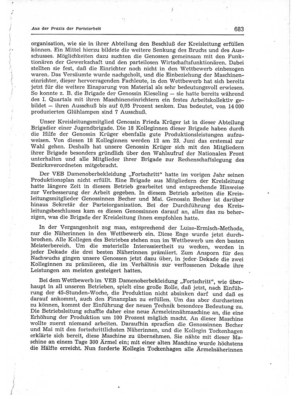 Neuer Weg (NW), Organ des Zentralkomitees (ZK) der SED (Sozialistische Einheitspartei Deutschlands) für Fragen des Parteiaufbaus und des Parteilebens, 12. Jahrgang [Deutsche Demokratische Republik (DDR)] 1957, Seite 683 (NW ZK SED DDR 1957, S. 683)