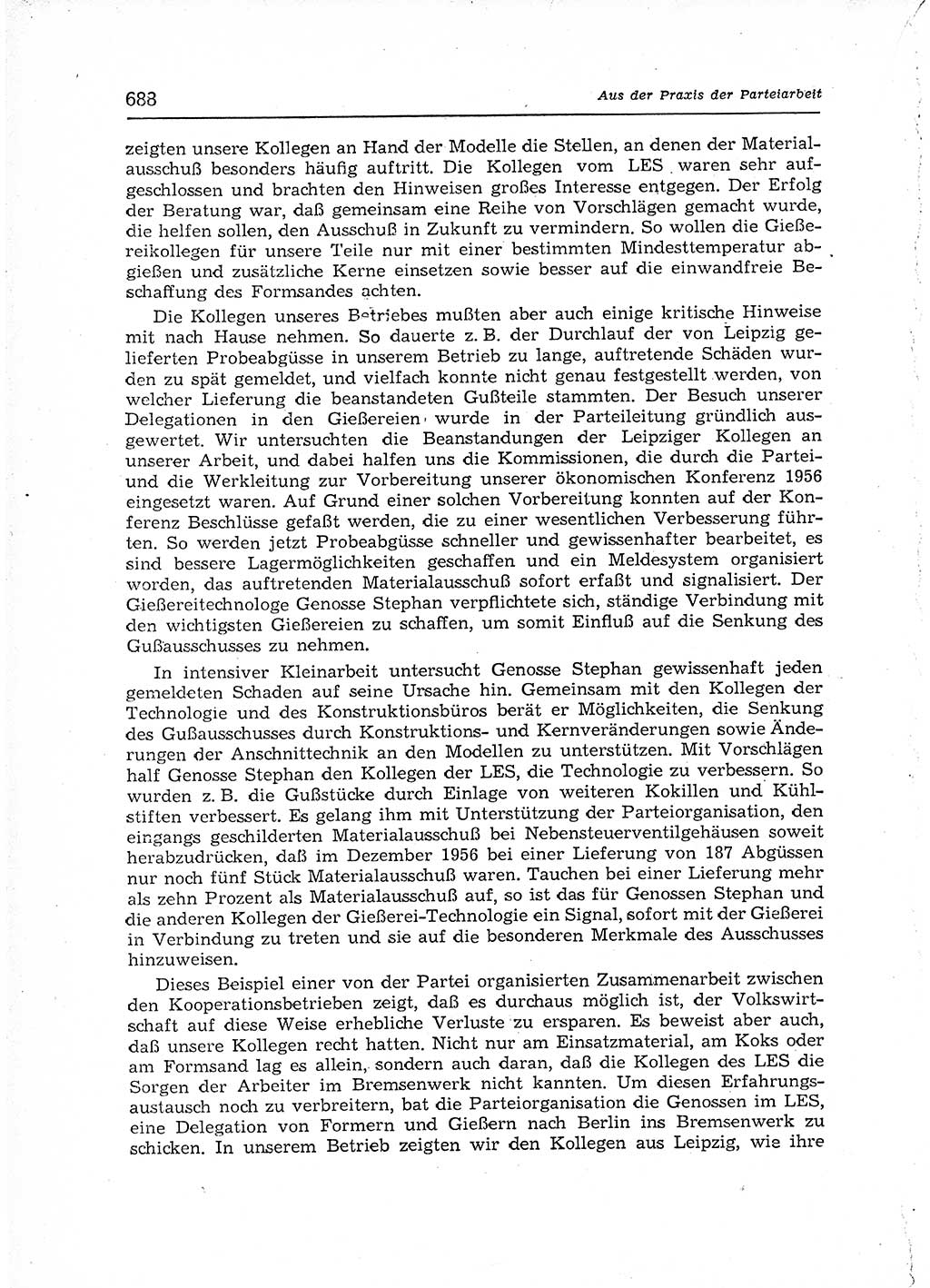 Neuer Weg (NW), Organ des Zentralkomitees (ZK) der SED (Sozialistische Einheitspartei Deutschlands) für Fragen des Parteiaufbaus und des Parteilebens, 12. Jahrgang [Deutsche Demokratische Republik (DDR)] 1957, Seite 688 (NW ZK SED DDR 1957, S. 688)