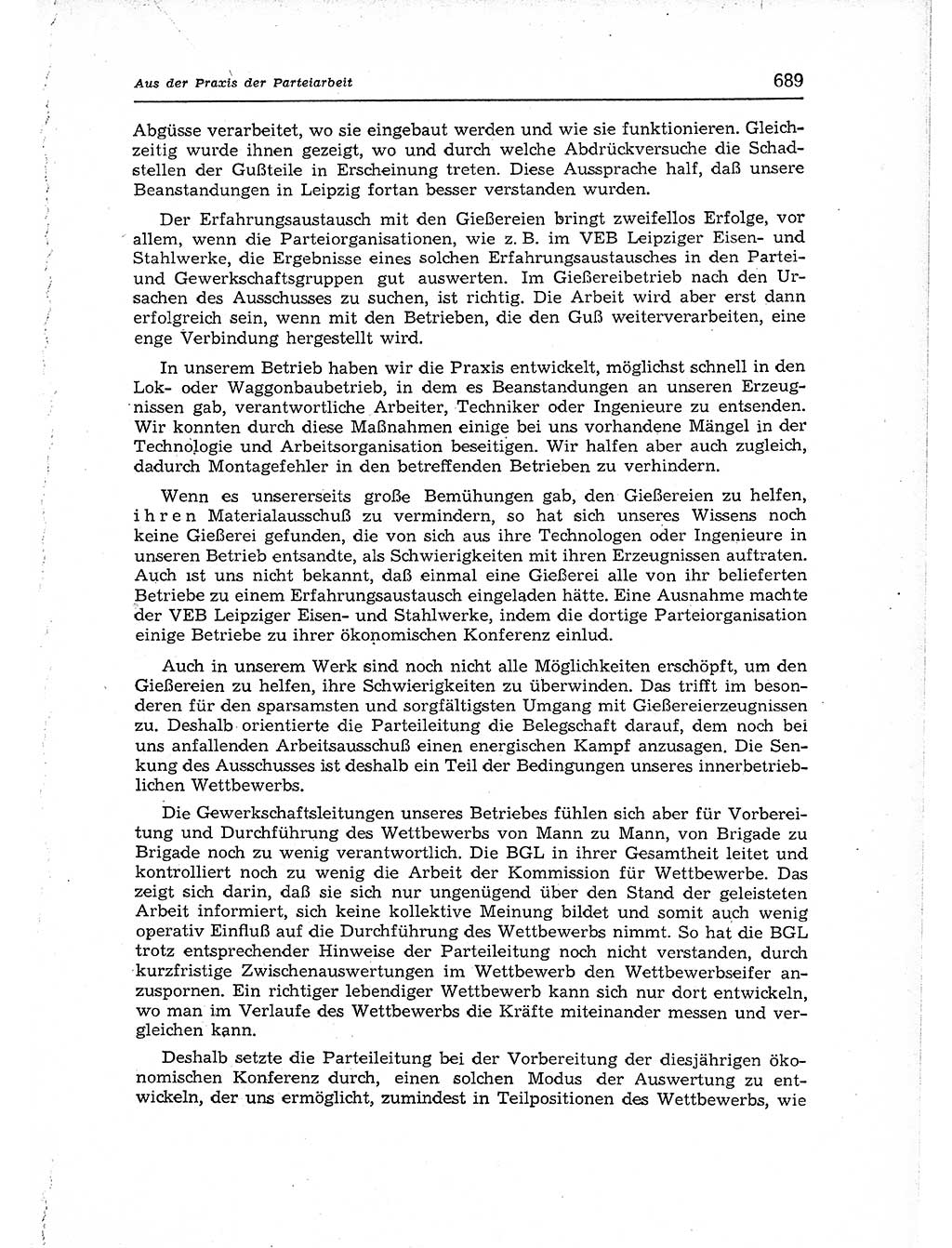 Neuer Weg (NW), Organ des Zentralkomitees (ZK) der SED (Sozialistische Einheitspartei Deutschlands) für Fragen des Parteiaufbaus und des Parteilebens, 12. Jahrgang [Deutsche Demokratische Republik (DDR)] 1957, Seite 689 (NW ZK SED DDR 1957, S. 689)