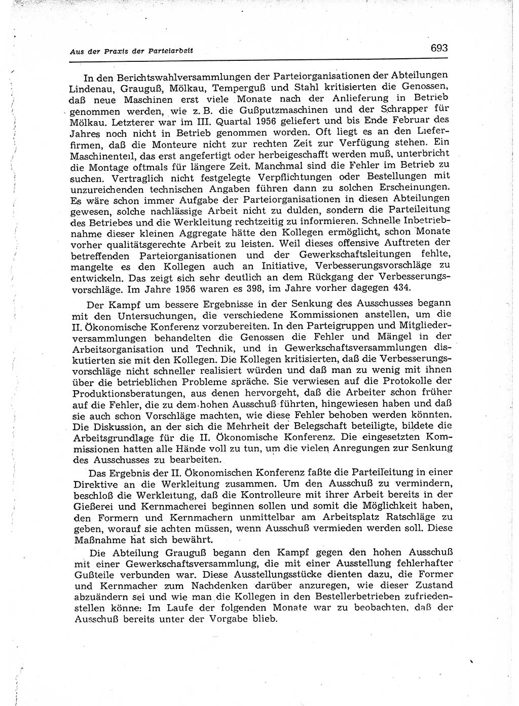 Neuer Weg (NW), Organ des Zentralkomitees (ZK) der SED (Sozialistische Einheitspartei Deutschlands) für Fragen des Parteiaufbaus und des Parteilebens, 12. Jahrgang [Deutsche Demokratische Republik (DDR)] 1957, Seite 693 (NW ZK SED DDR 1957, S. 693)