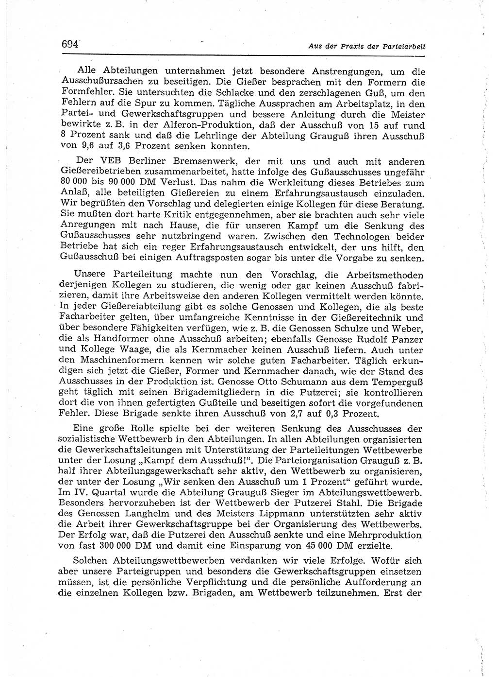 Neuer Weg (NW), Organ des Zentralkomitees (ZK) der SED (Sozialistische Einheitspartei Deutschlands) für Fragen des Parteiaufbaus und des Parteilebens, 12. Jahrgang [Deutsche Demokratische Republik (DDR)] 1957, Seite 694 (NW ZK SED DDR 1957, S. 694)