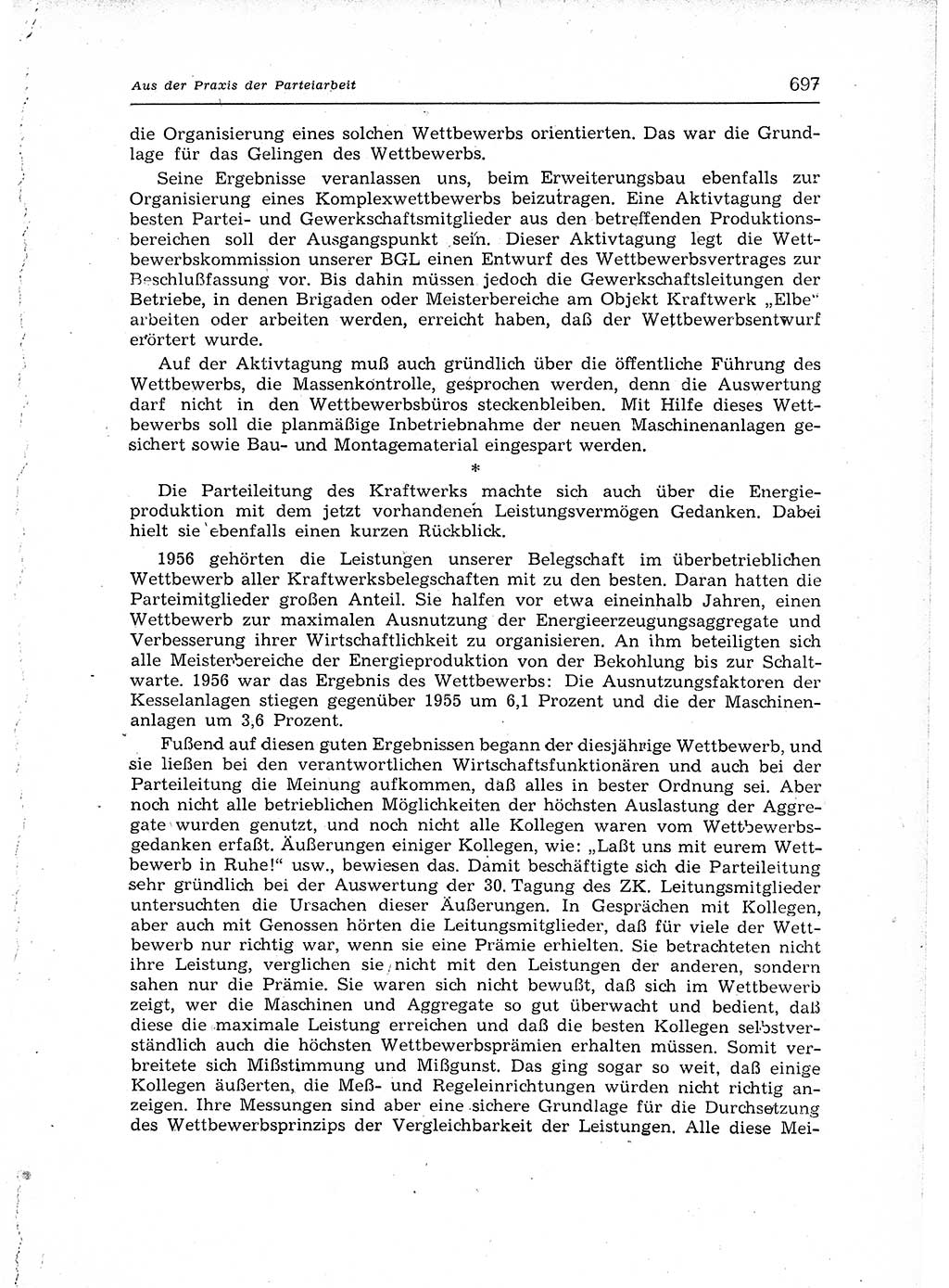 Neuer Weg (NW), Organ des Zentralkomitees (ZK) der SED (Sozialistische Einheitspartei Deutschlands) für Fragen des Parteiaufbaus und des Parteilebens, 12. Jahrgang [Deutsche Demokratische Republik (DDR)] 1957, Seite 697 (NW ZK SED DDR 1957, S. 697)