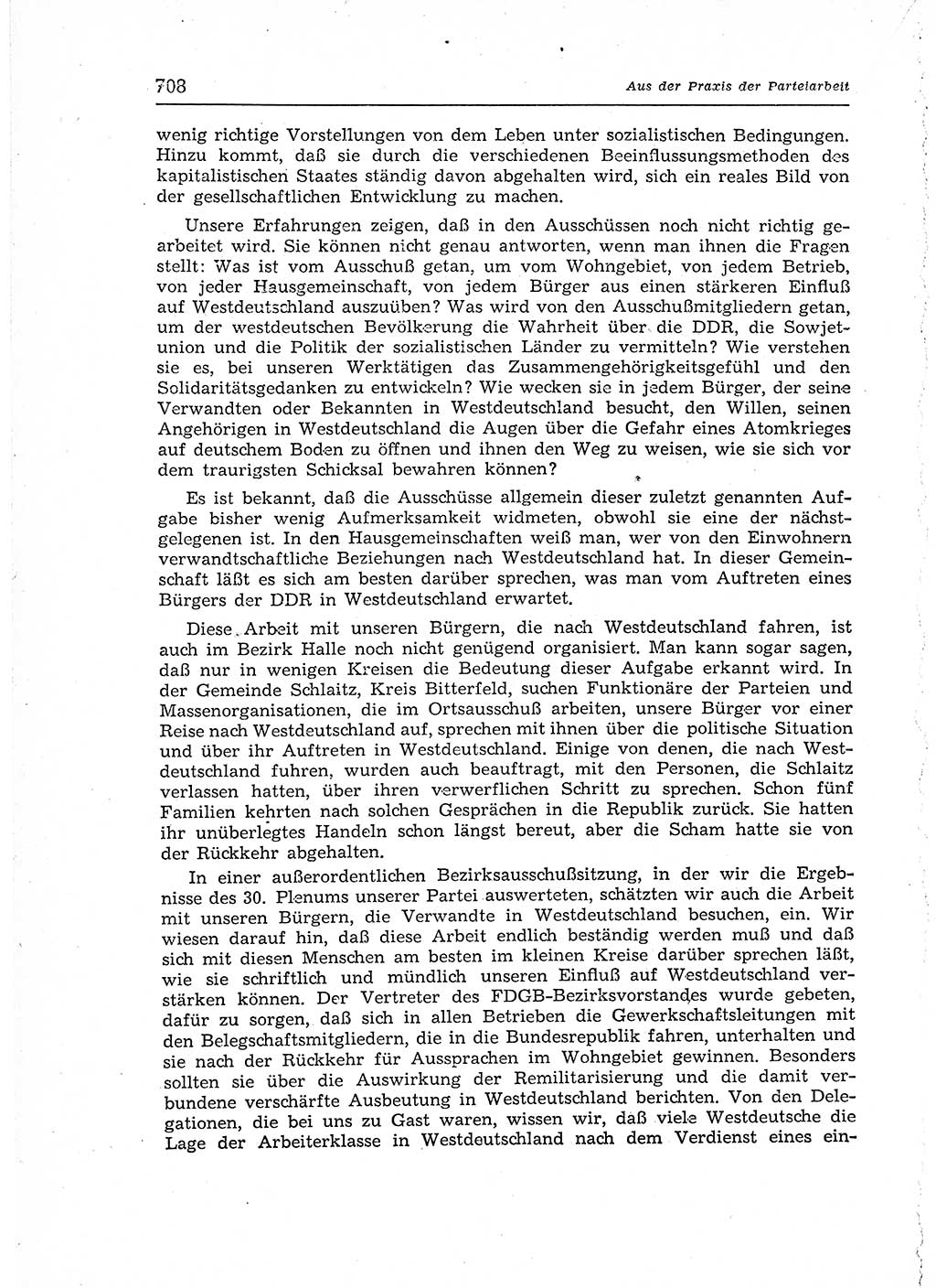 Neuer Weg (NW), Organ des Zentralkomitees (ZK) der SED (Sozialistische Einheitspartei Deutschlands) für Fragen des Parteiaufbaus und des Parteilebens, 12. Jahrgang [Deutsche Demokratische Republik (DDR)] 1957, Seite 708 (NW ZK SED DDR 1957, S. 708)