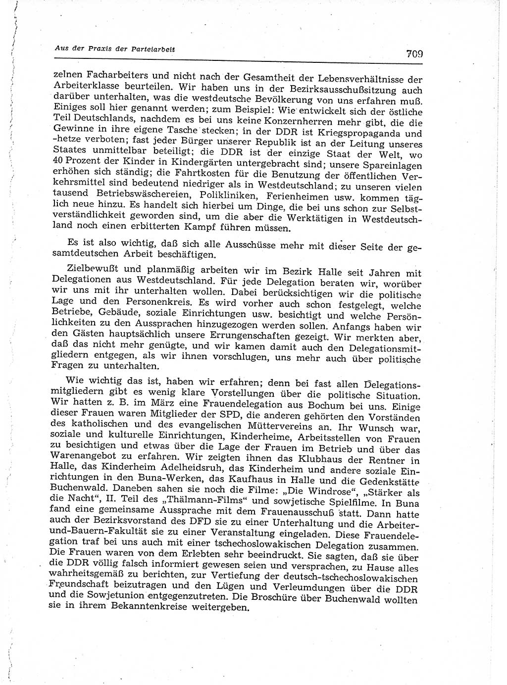 Neuer Weg (NW), Organ des Zentralkomitees (ZK) der SED (Sozialistische Einheitspartei Deutschlands) für Fragen des Parteiaufbaus und des Parteilebens, 12. Jahrgang [Deutsche Demokratische Republik (DDR)] 1957, Seite 709 (NW ZK SED DDR 1957, S. 709)